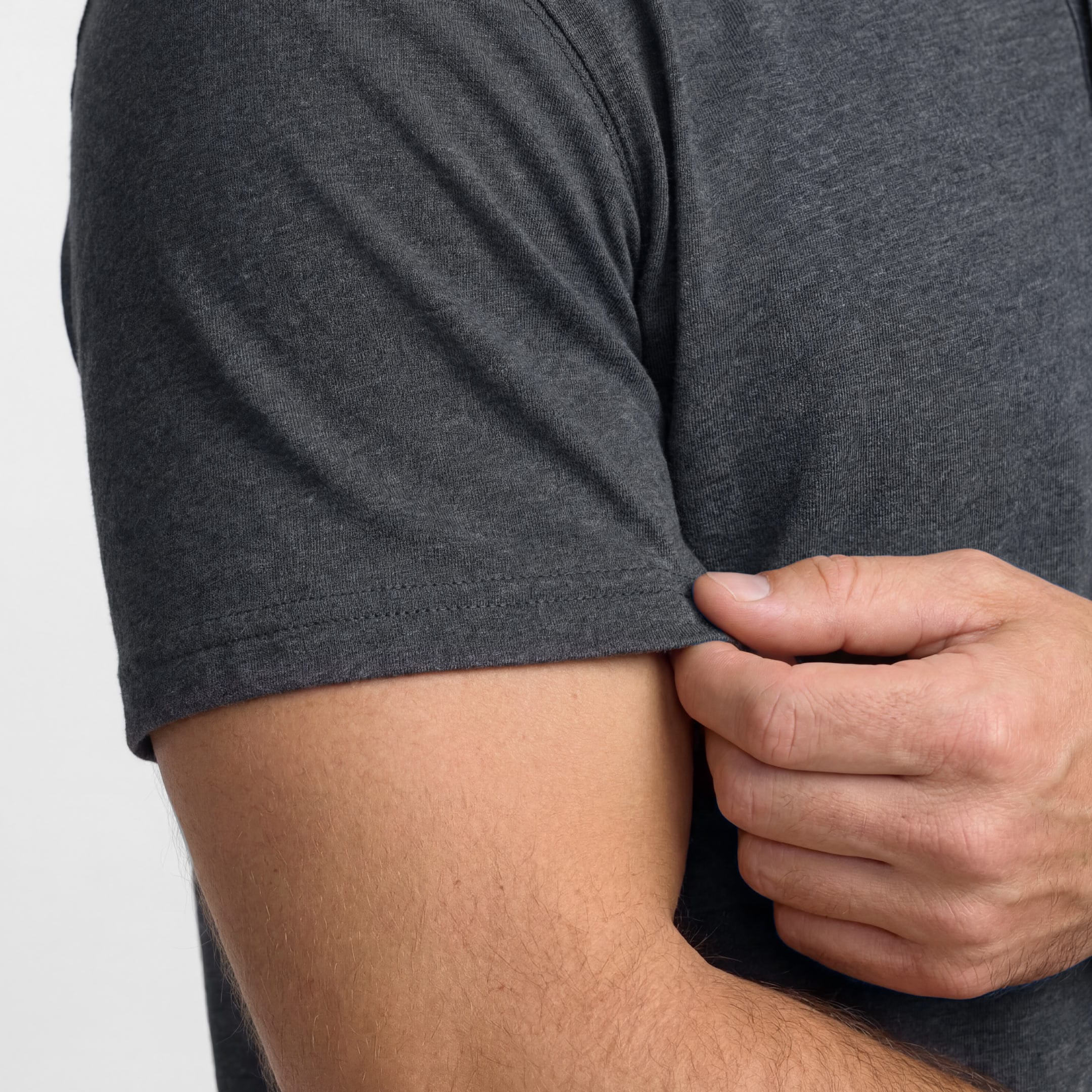 Grey Melange Short Sleeve Henley - Image 5