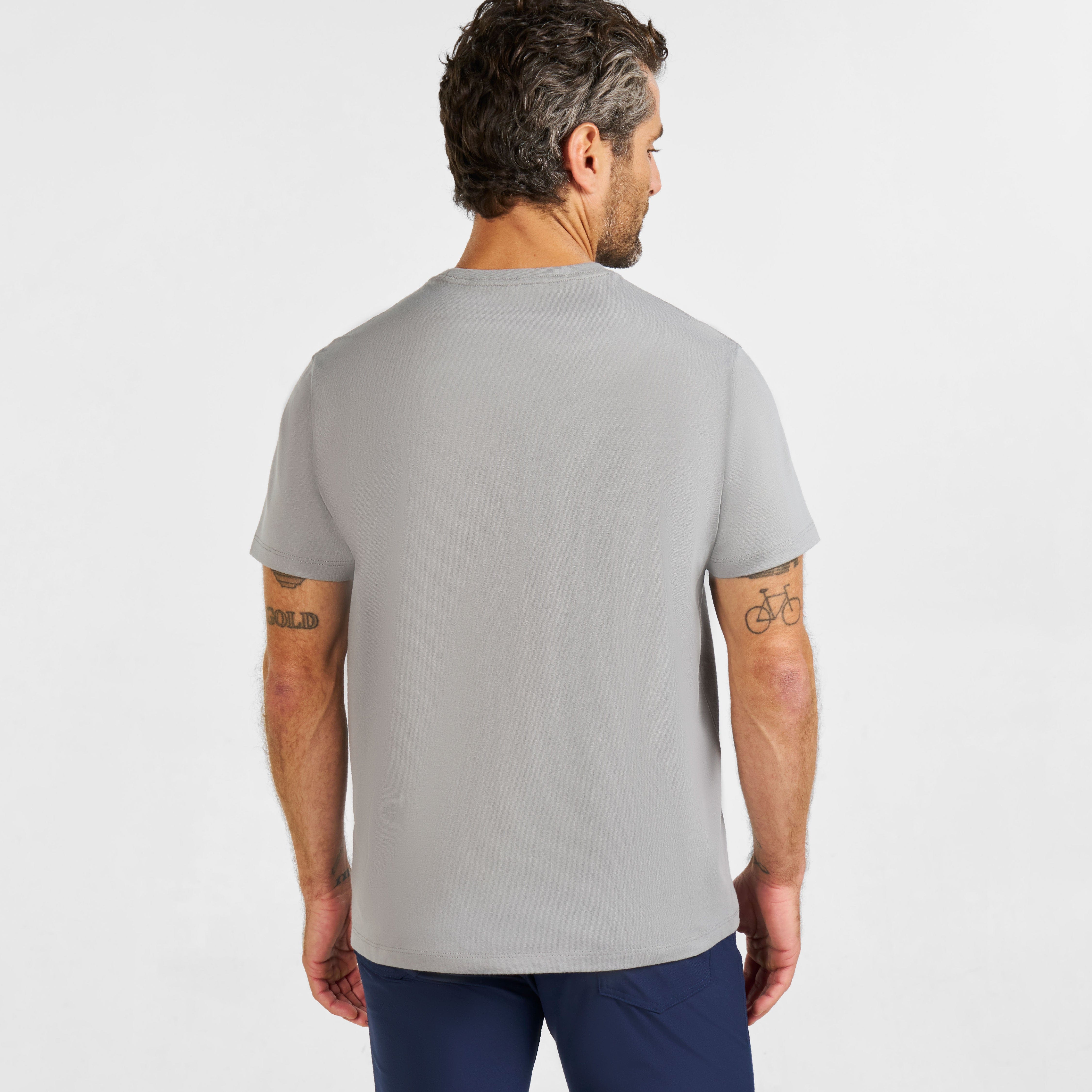 Grey Pima Cotton Crew Neck Tee - Image 3