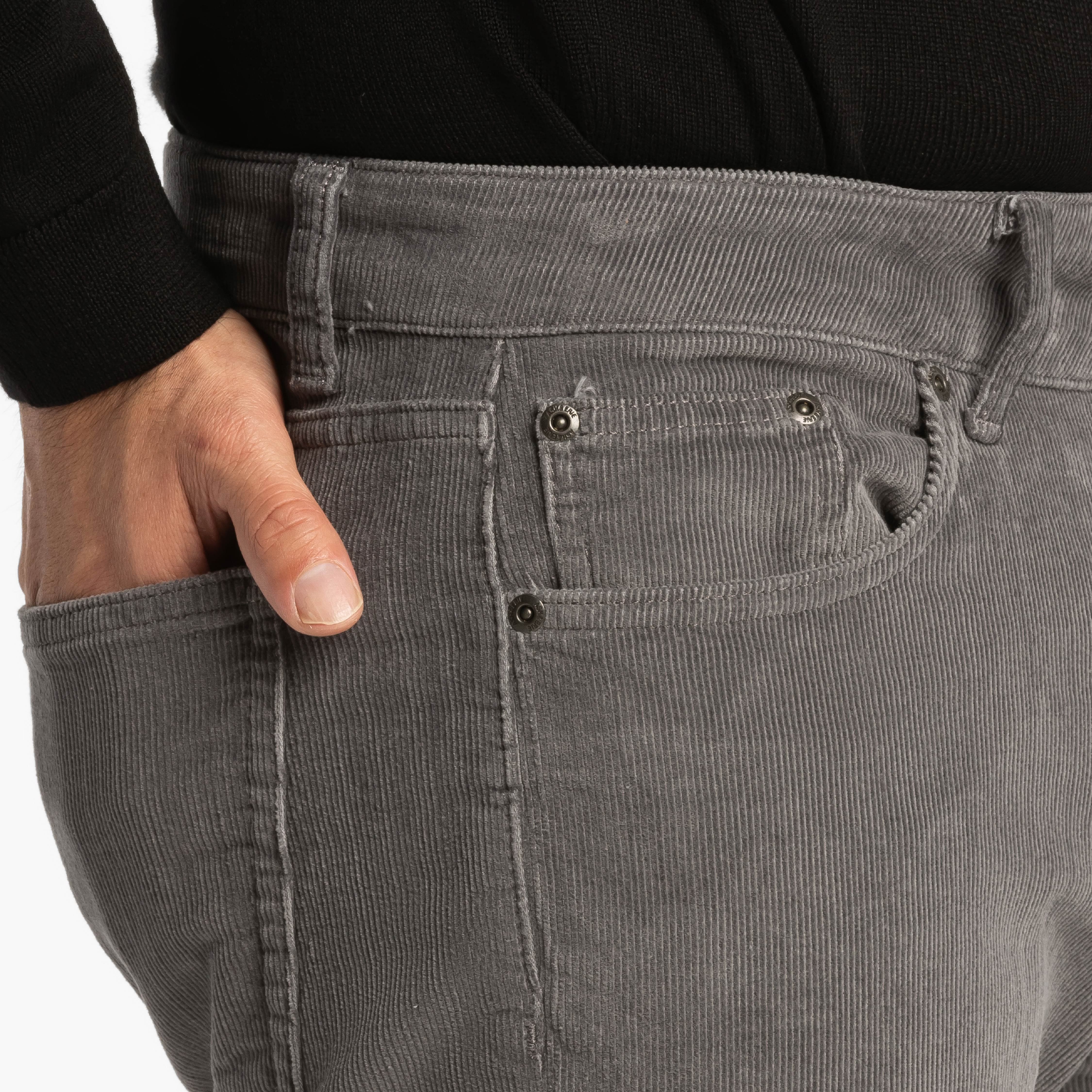 Grey Stretch Corduroy Pant - Image 4