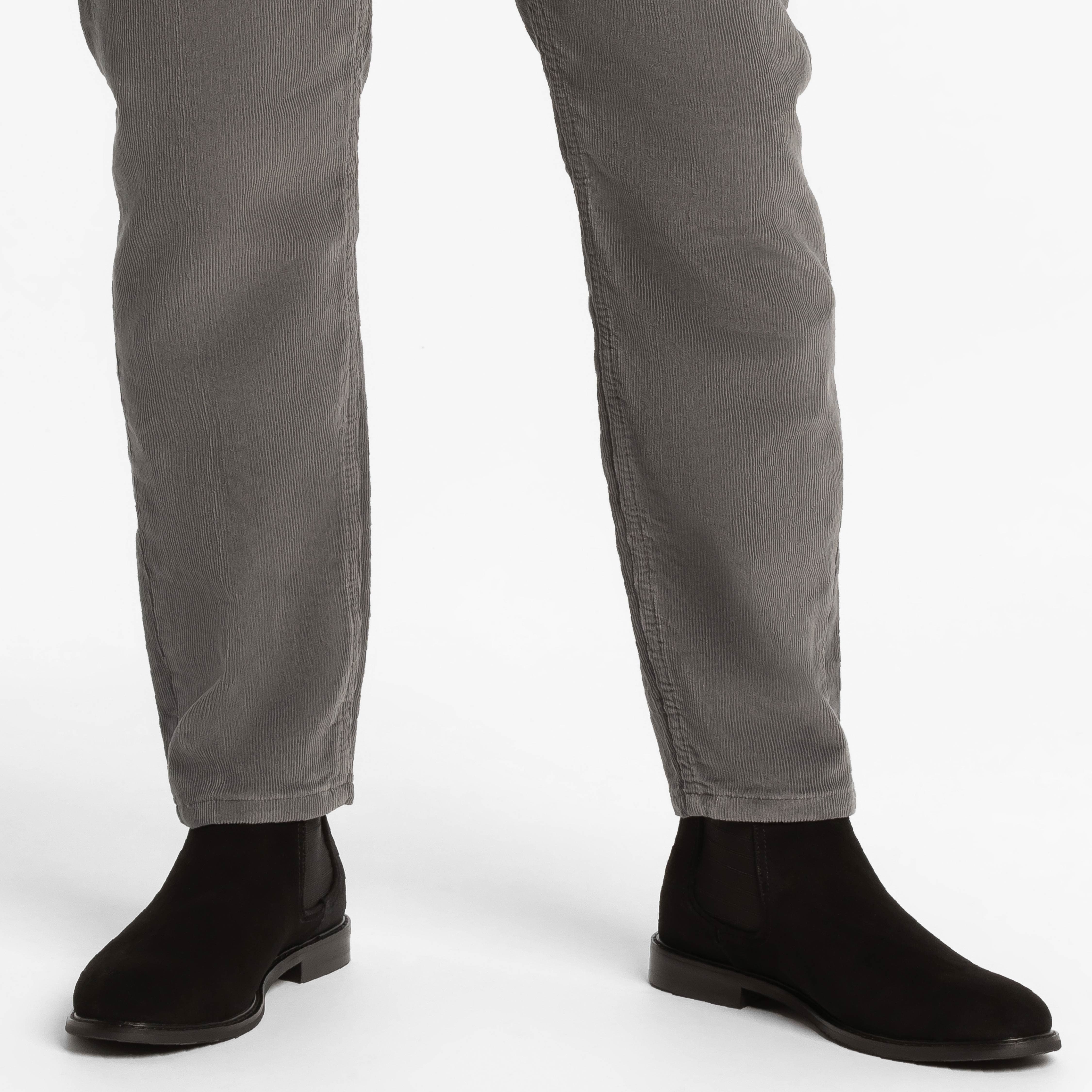 Grey Stretch Corduroy Pant - Image 5