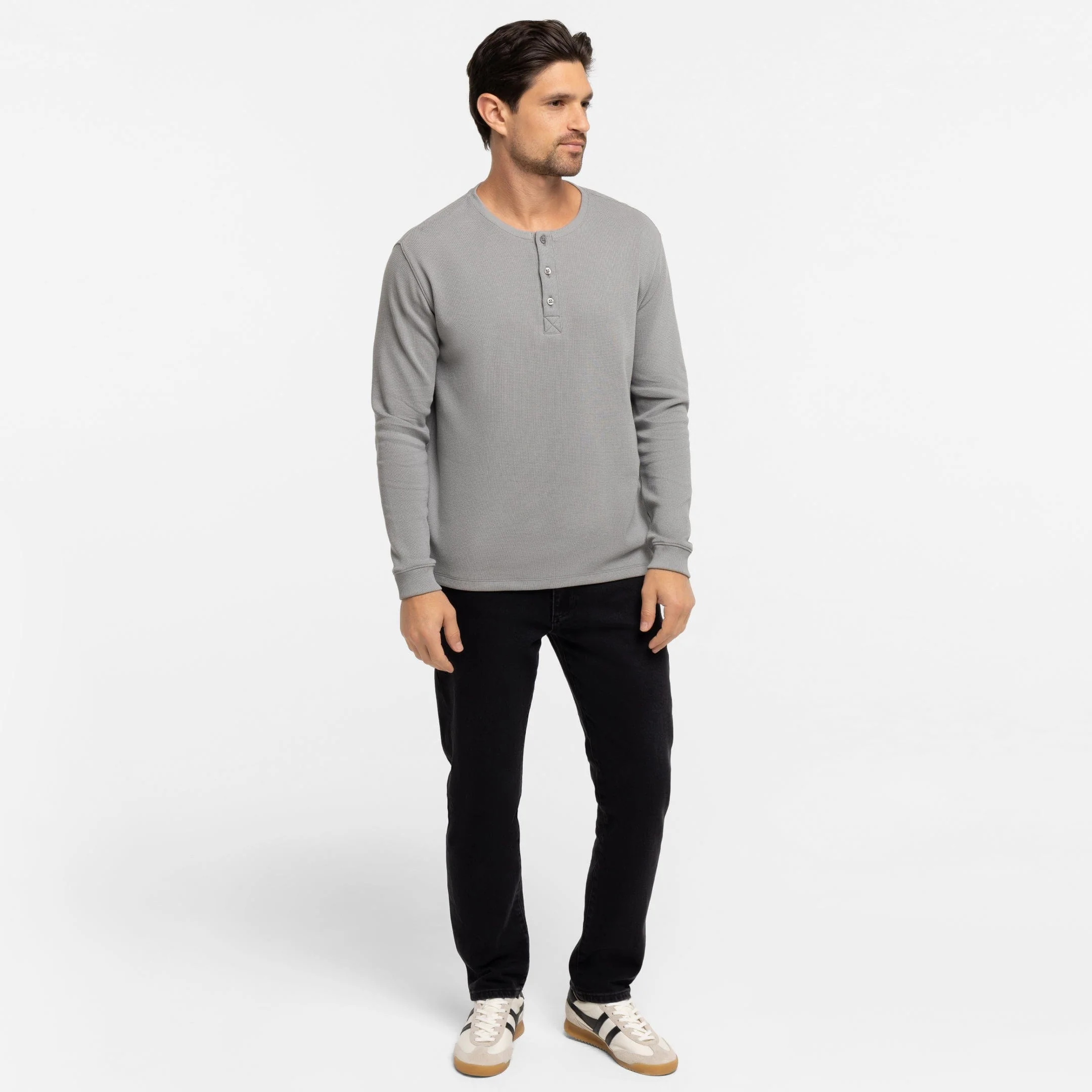 Grey Waffle Henley - Image 2
