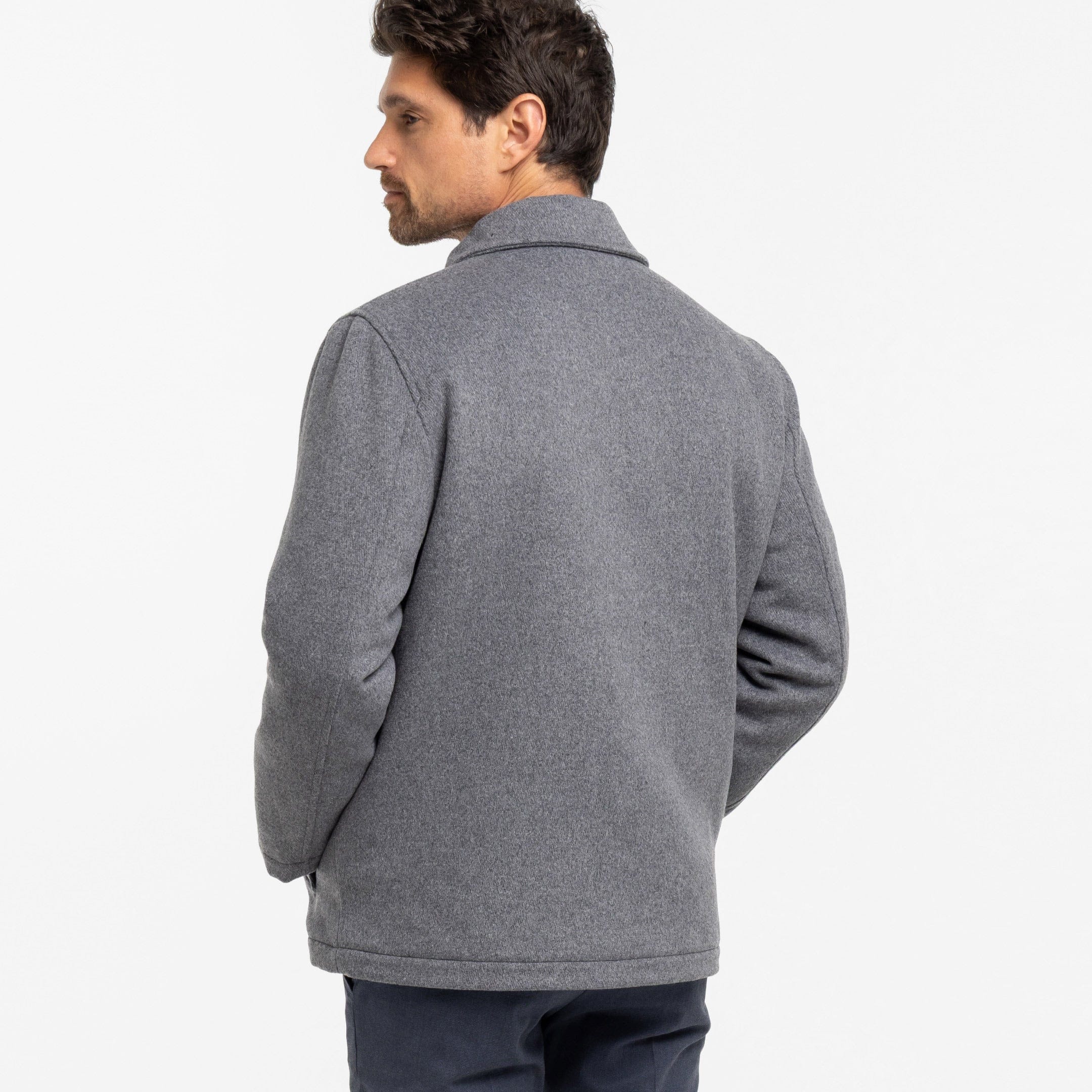Grey Wool Peacoat - Image 3