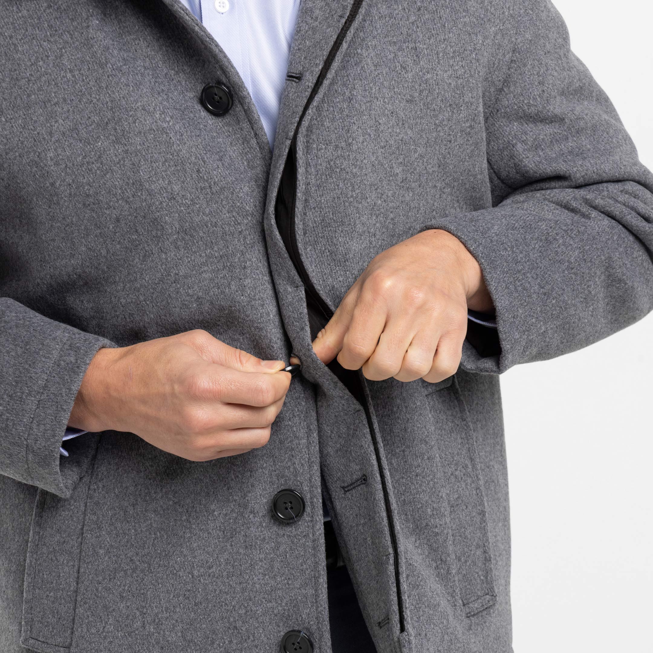 Grey Wool Peacoat - Image 5