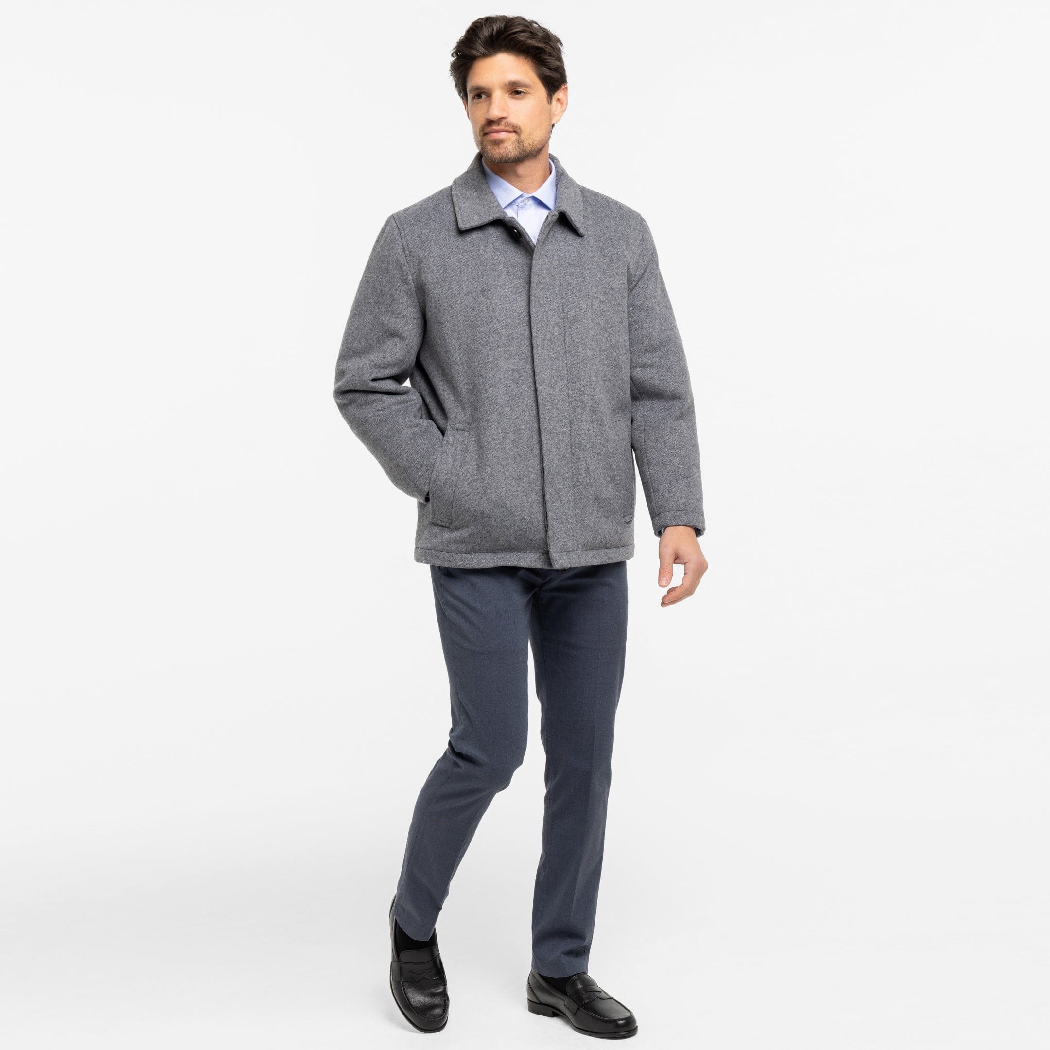 Grey Wool Peacoat - Image 6