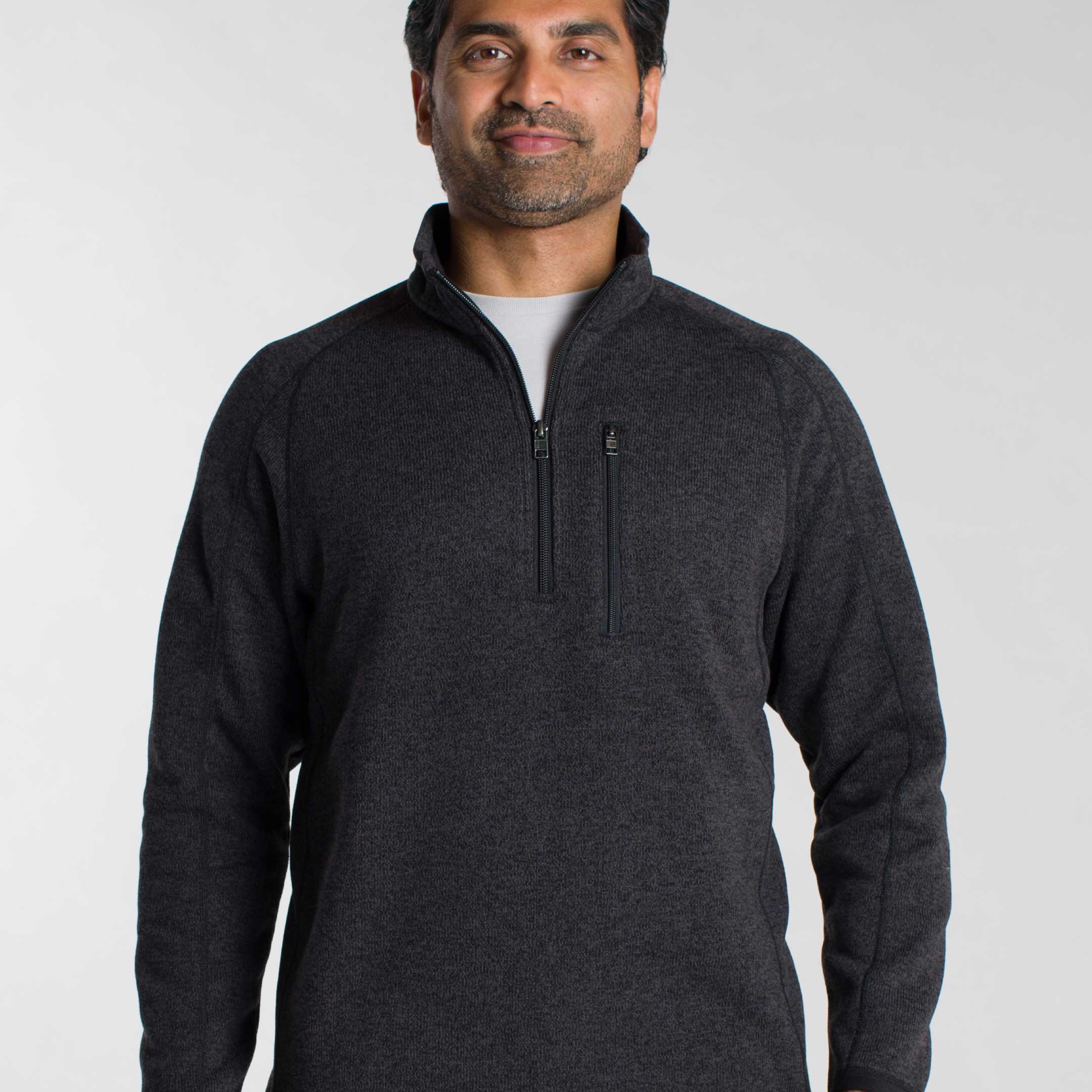 Heather Black Quarter-Zip Fleece - Image 6