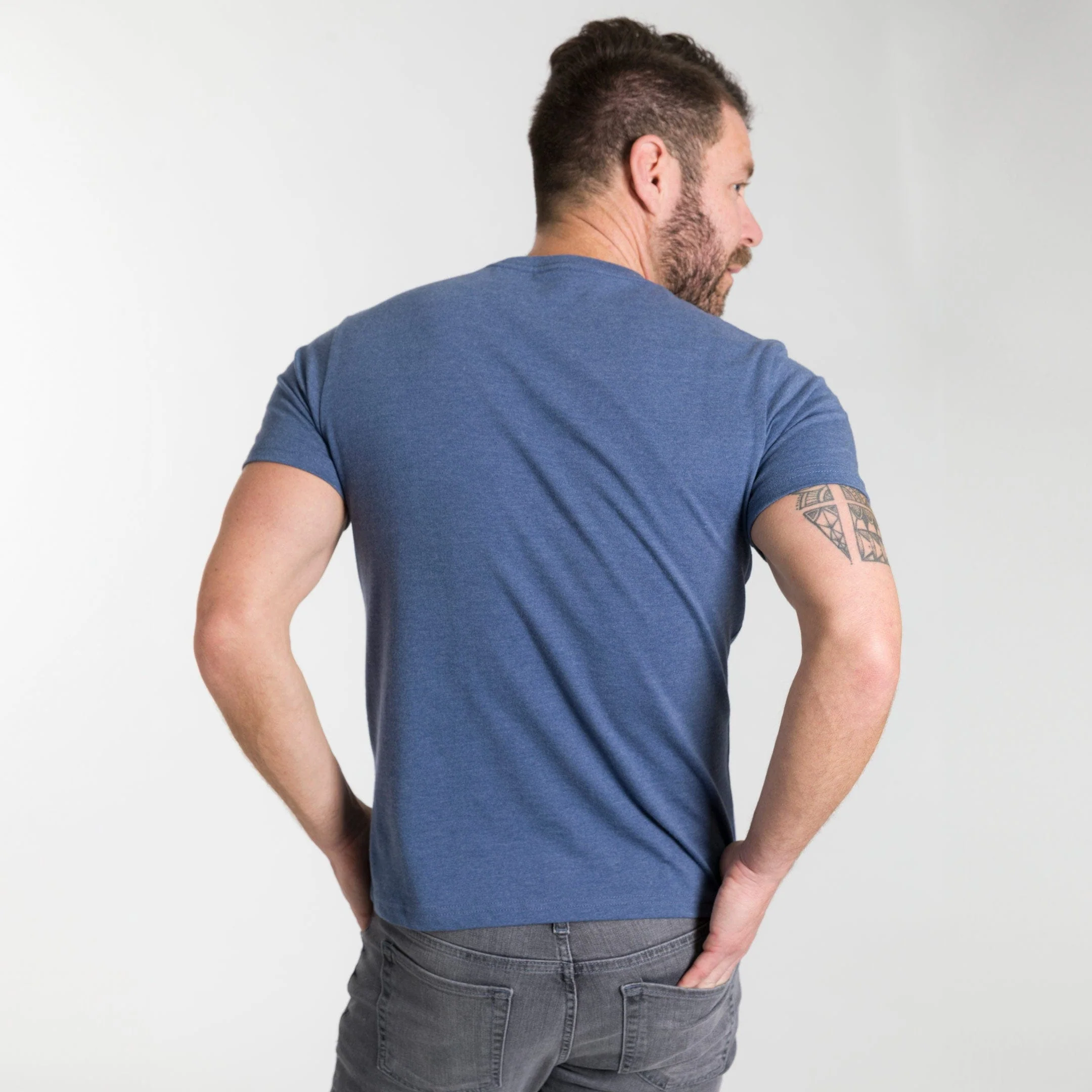Heather Blue Crew Neck Tee - Image 3