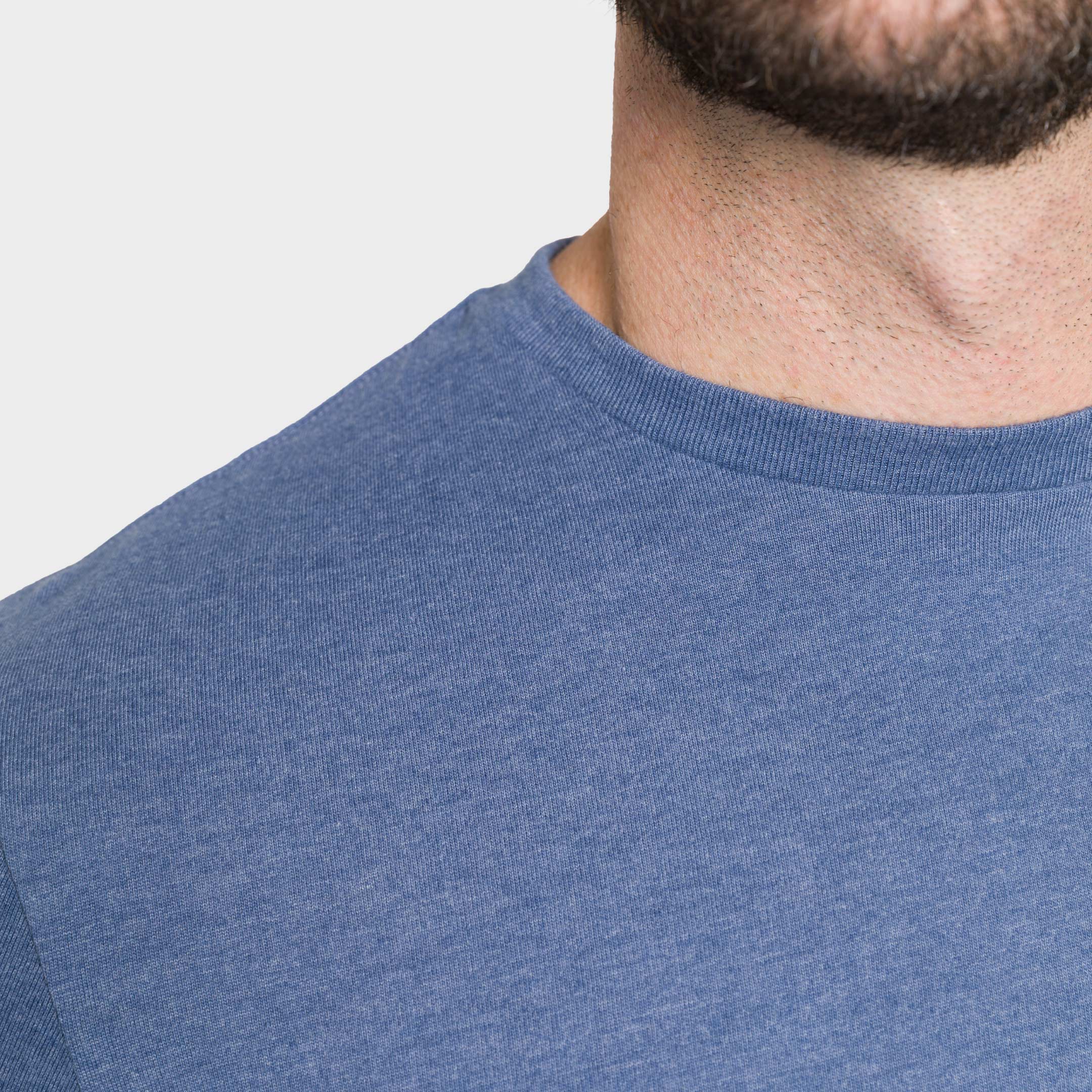 Heather Blue Crew Neck Tee - Image 4