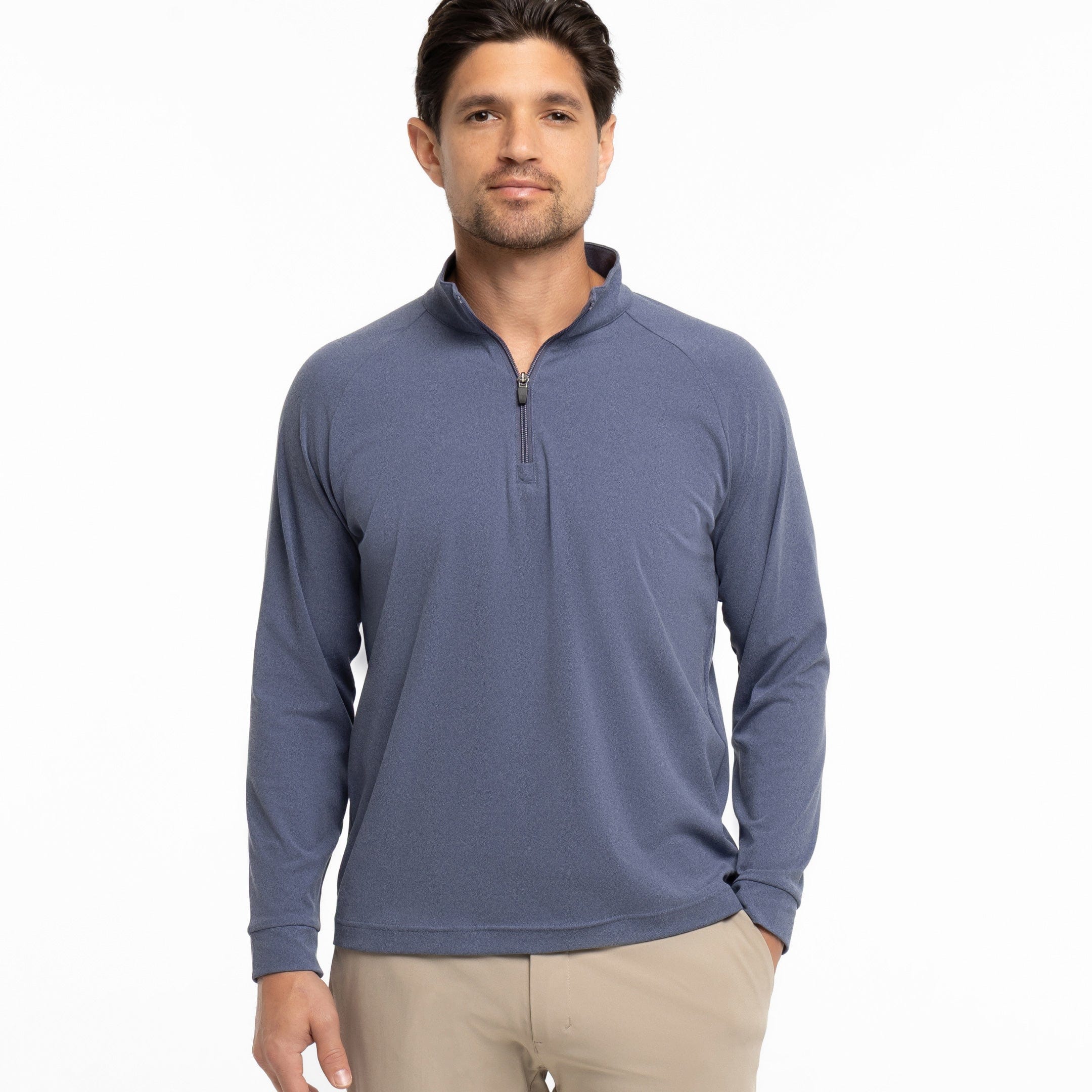 Heather Blue Hybrid Quarter-Zip