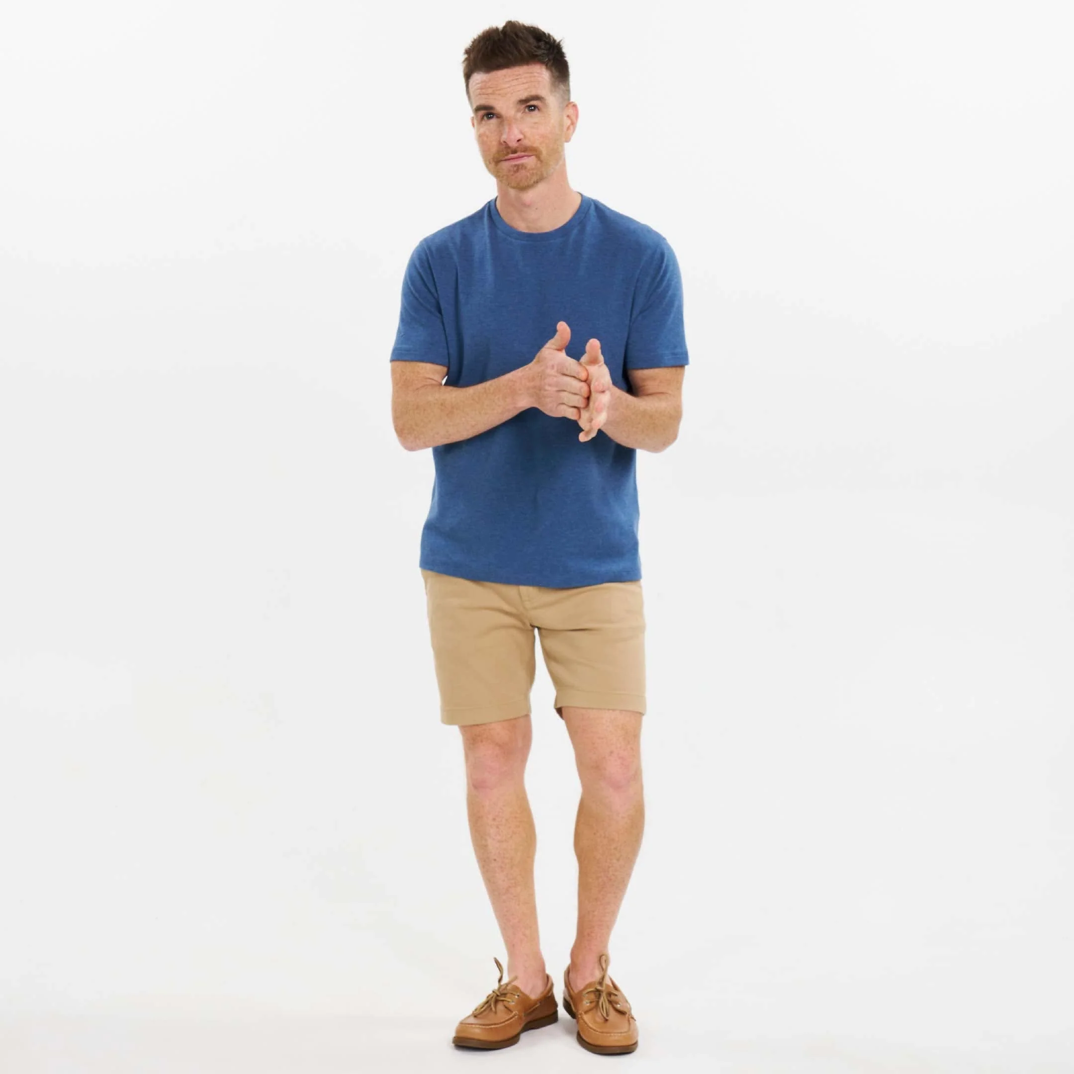 Heather Blue Luxury Soft Touch Crew Neck Tee - Image 2
