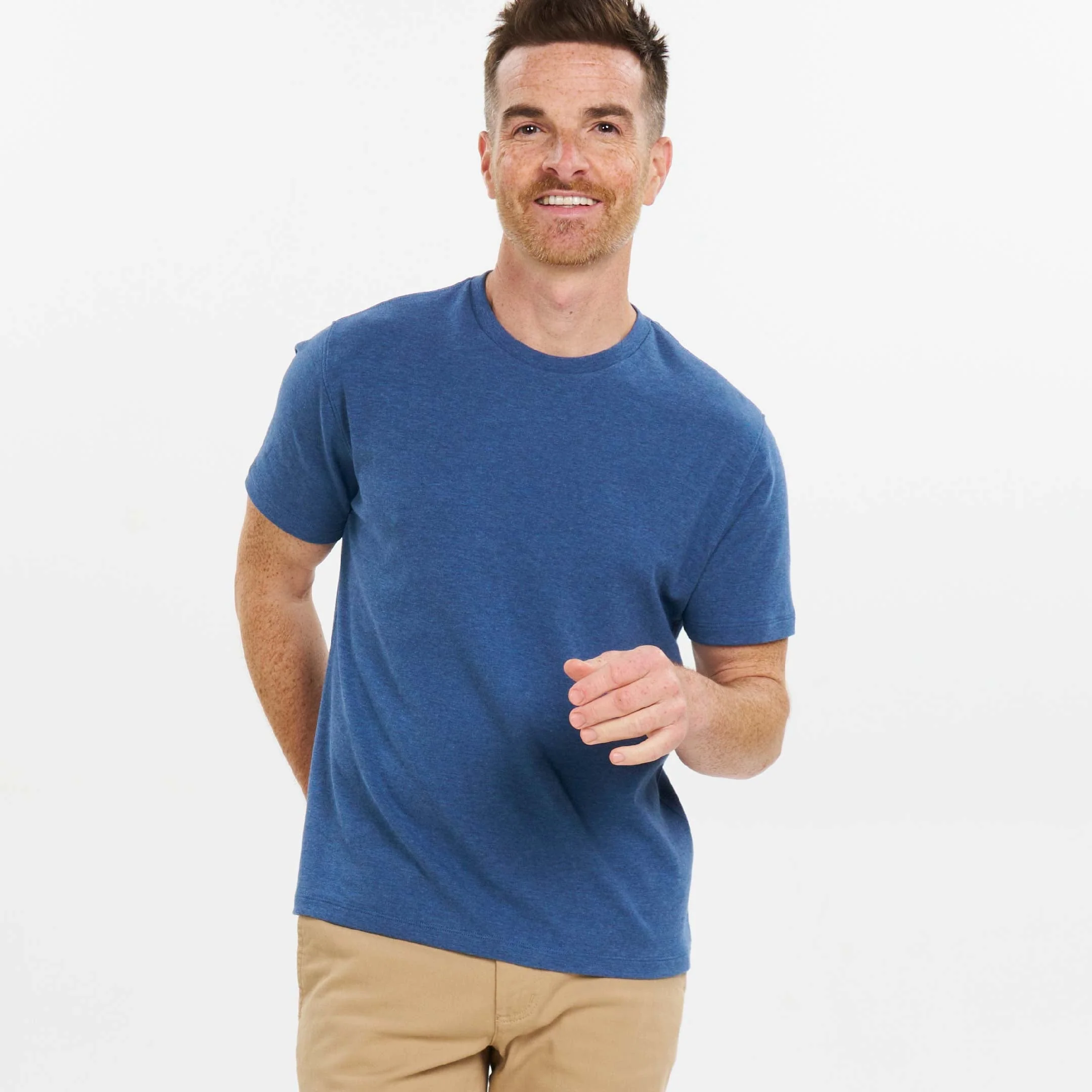 Heather Blue Luxury Soft Touch Crew Neck Tee - Image 6