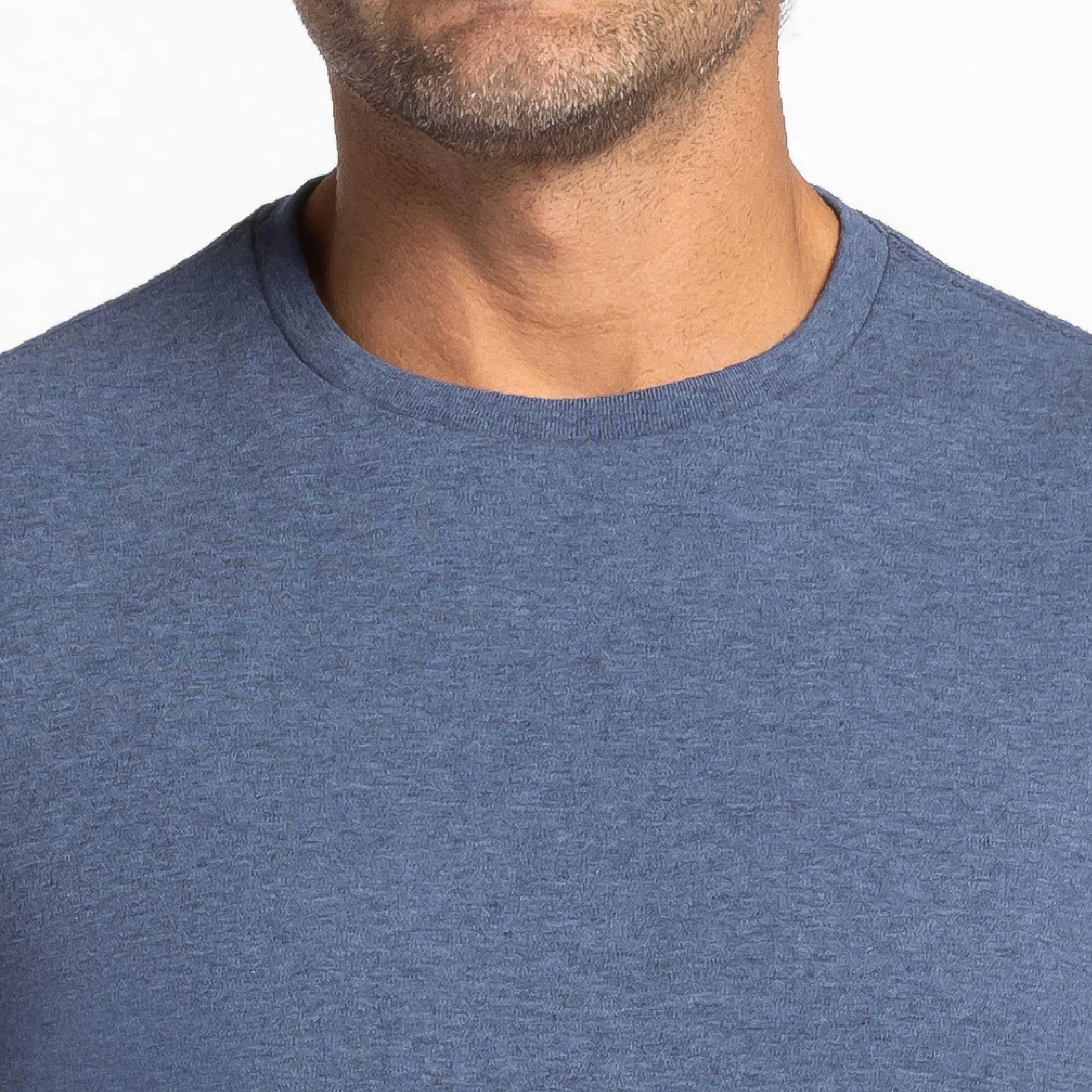 Heather Blue Luxury Soft Touch Long Sleeve Crew Neck Tee - Image 5