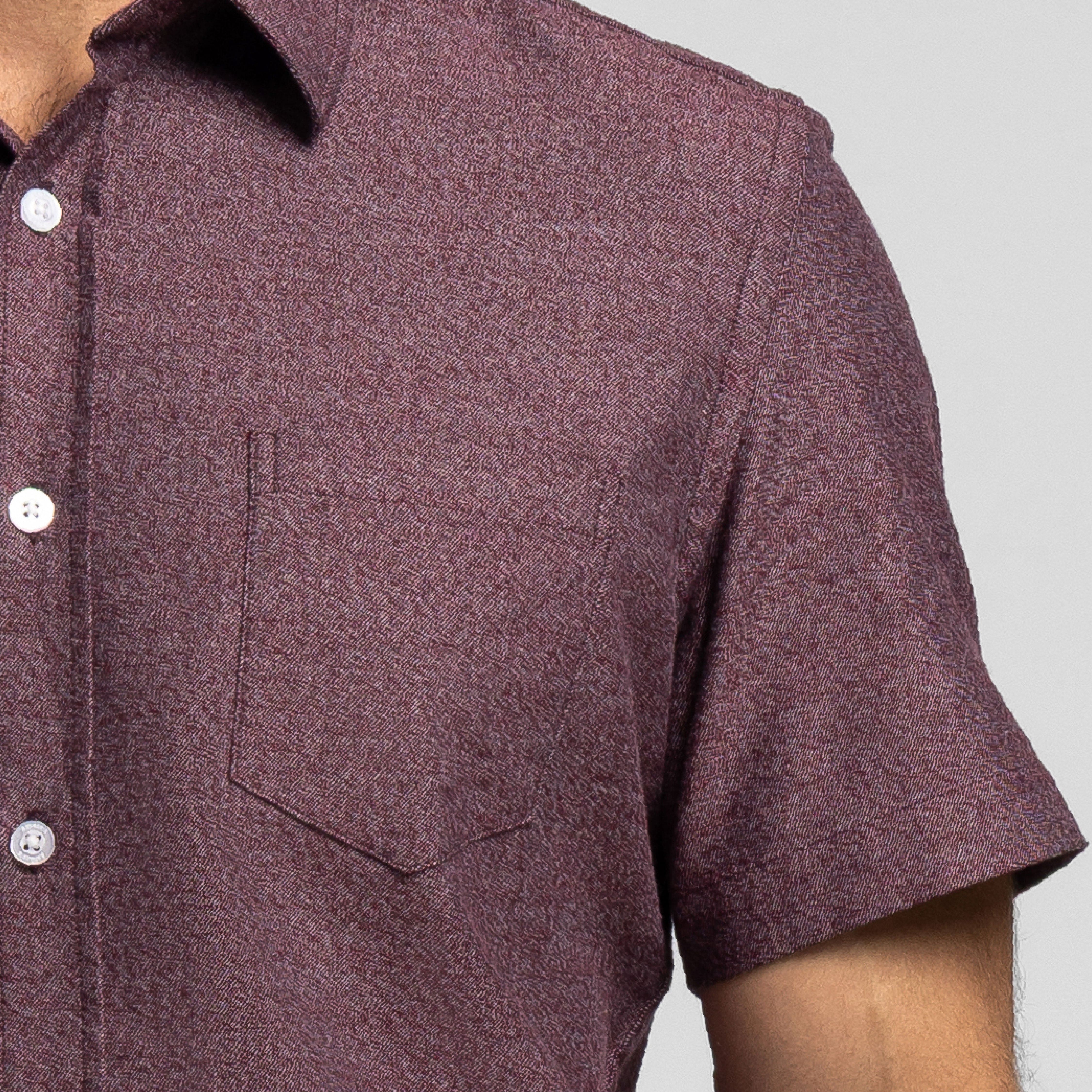 Heather Burgundy Short Sleeve Shirt - Image 4