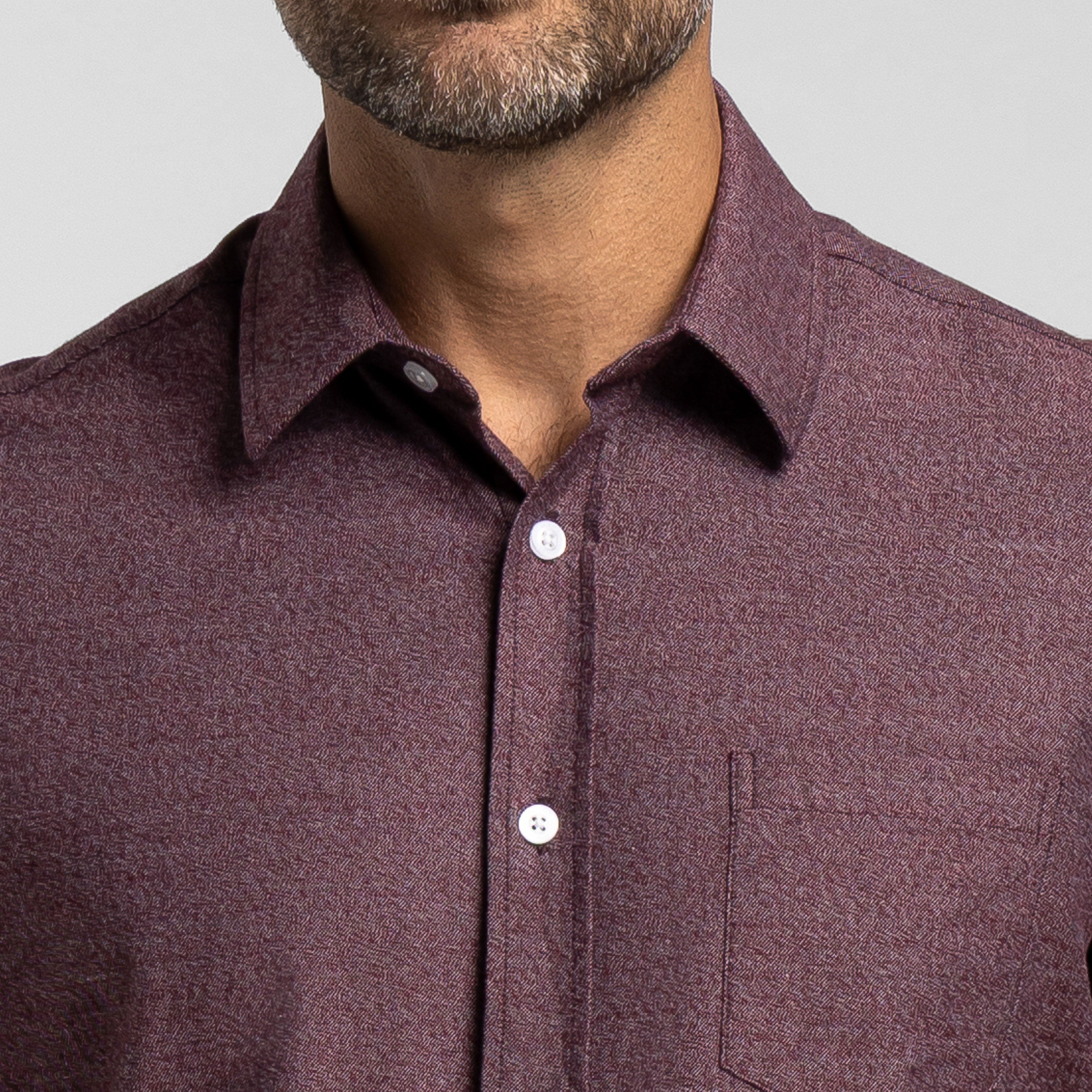 Heather Burgundy Short Sleeve Shirt - Image 5