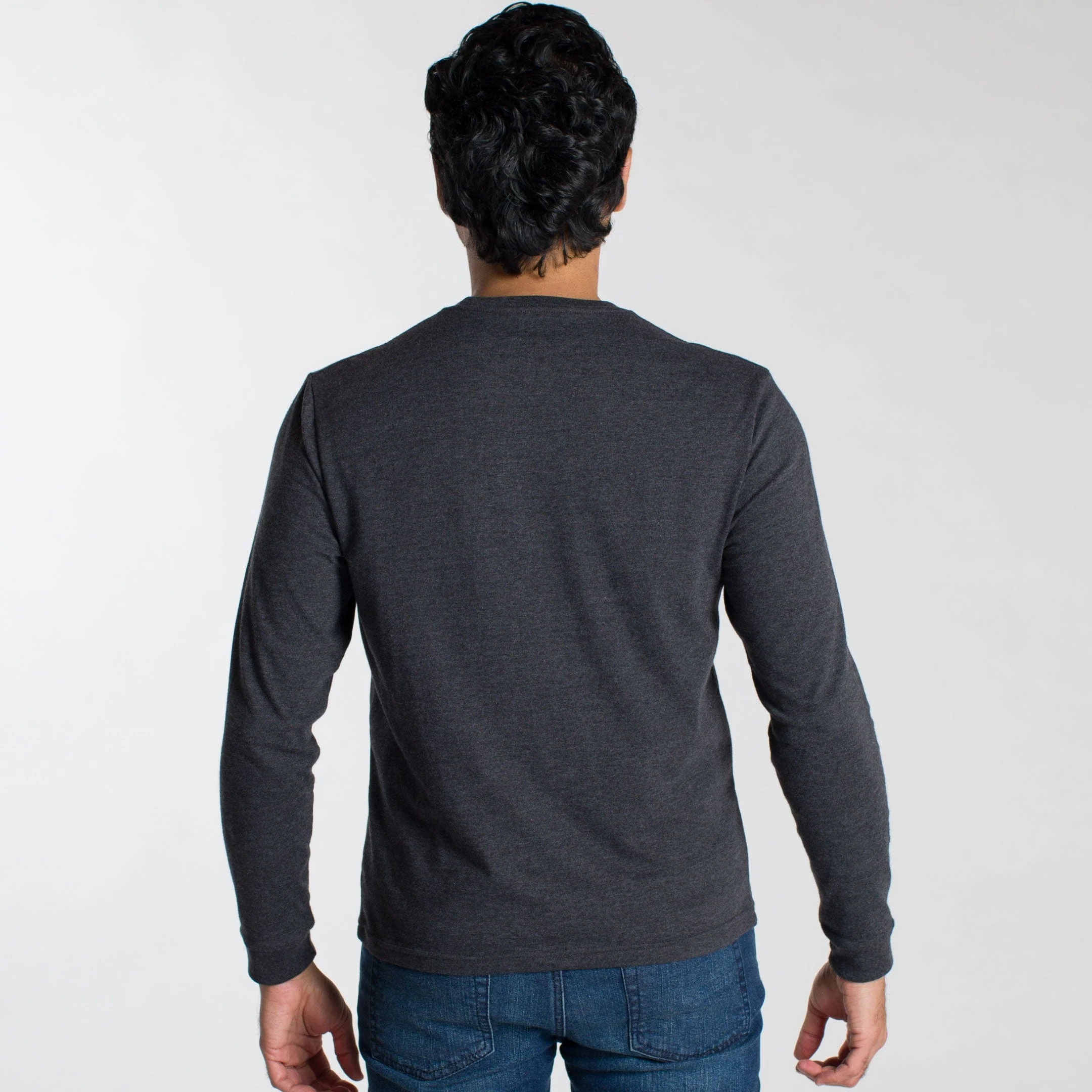 Heather Charcoal Long Sleeve Pocket Tee - Image 3