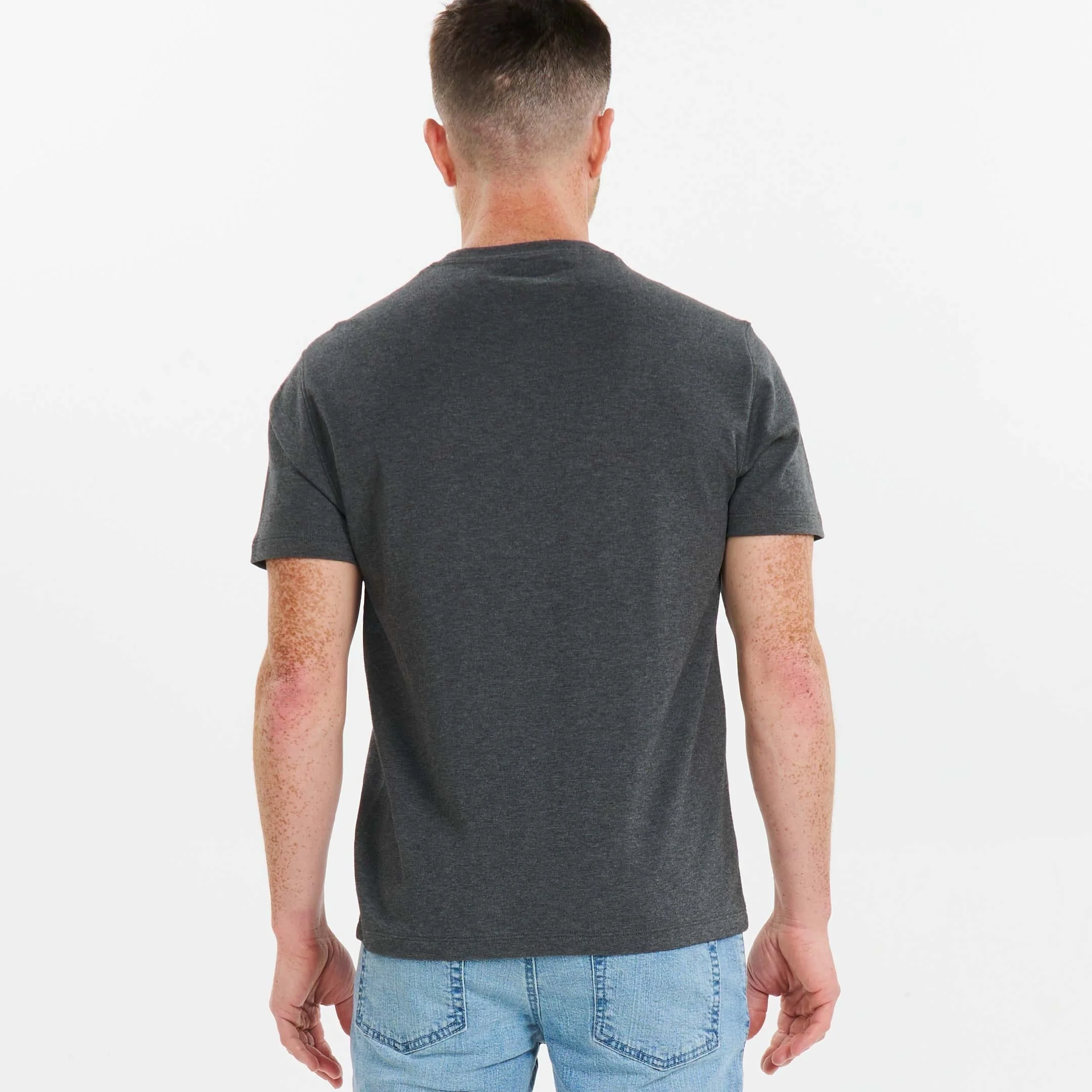 Heather Charcoal Luxury Soft Touch Crew Neck Tee - Image 3
