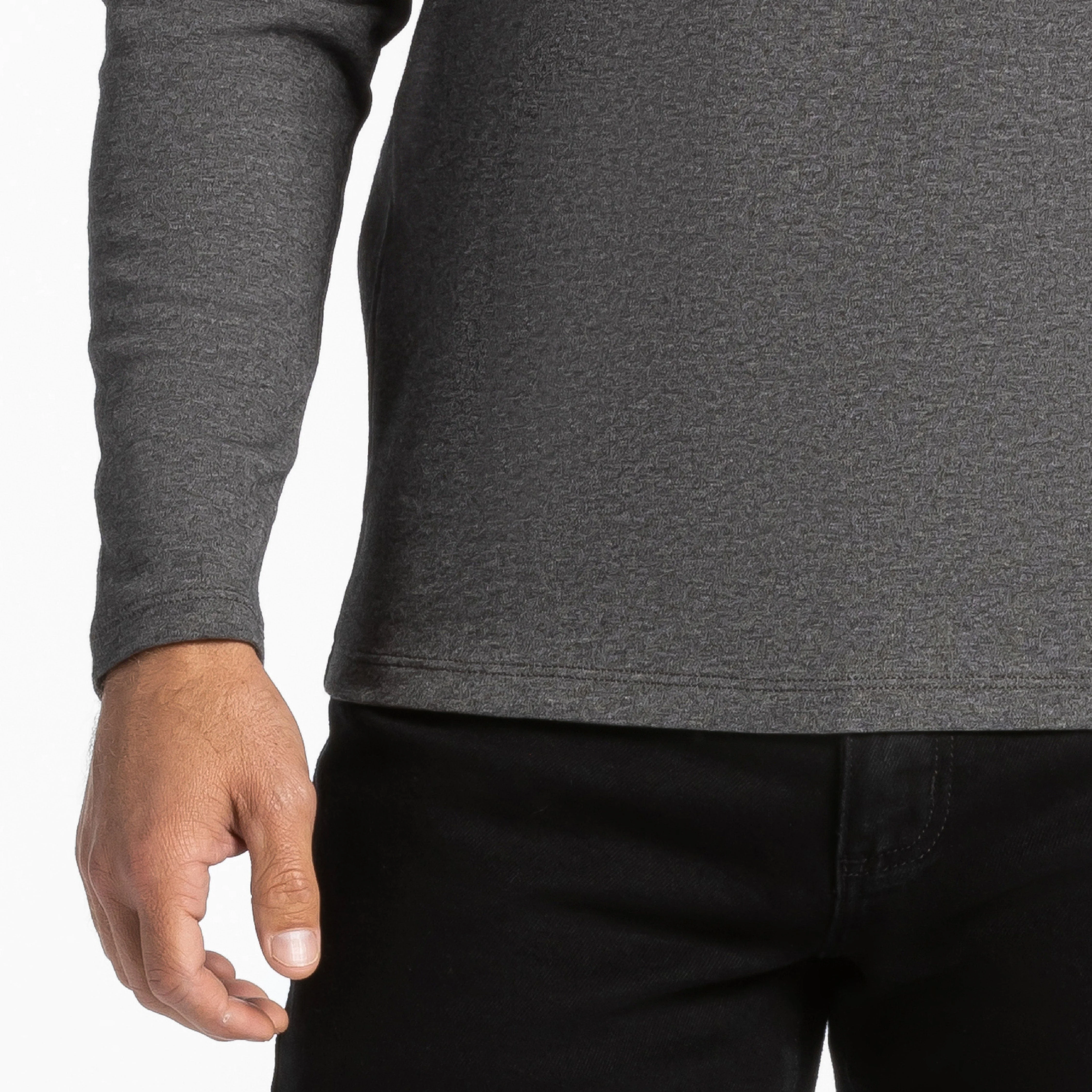 Heather Charcoal Luxury Soft Touch Long Sleeve Crew Neck Tee - Image 5