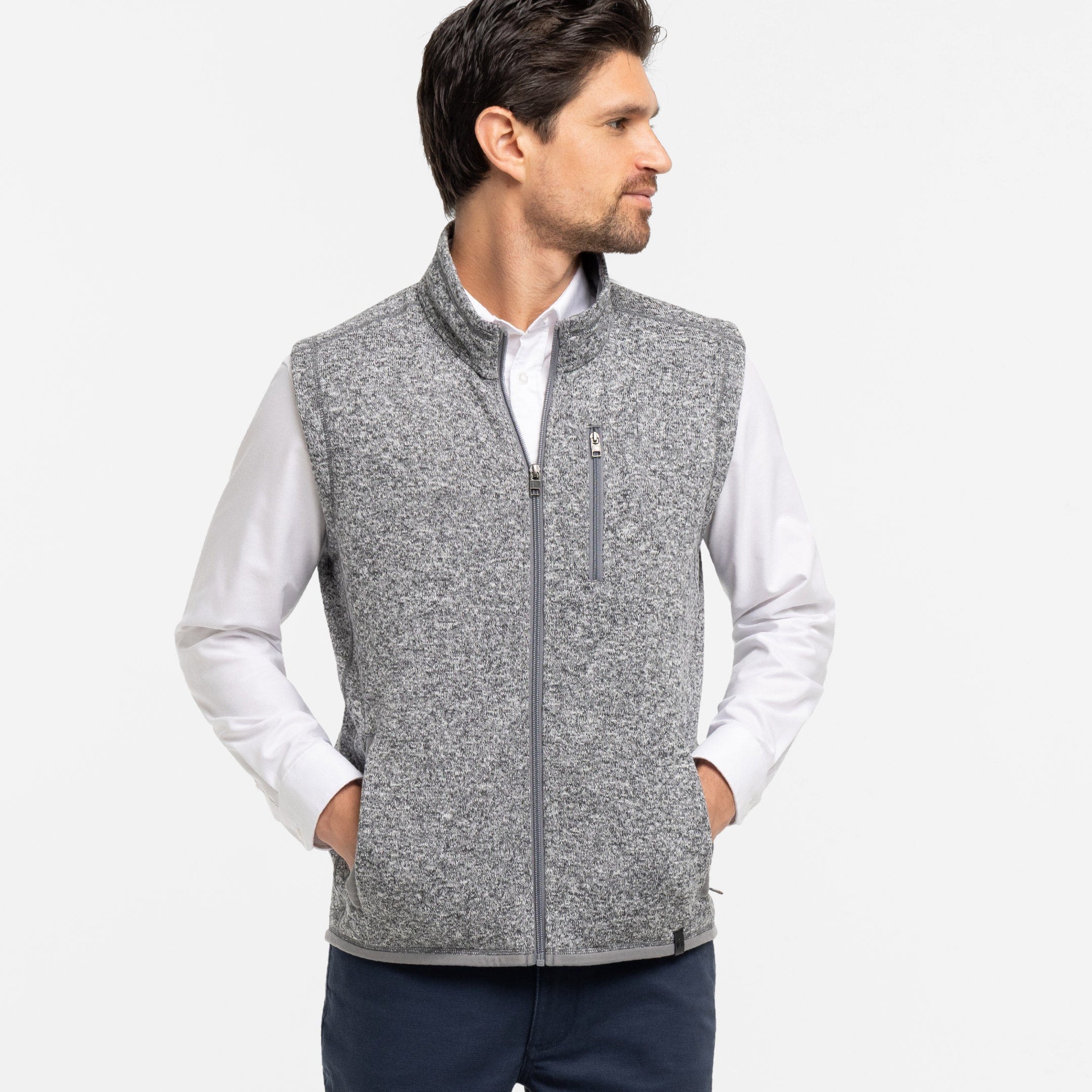 Heather Grey Fleece Vest