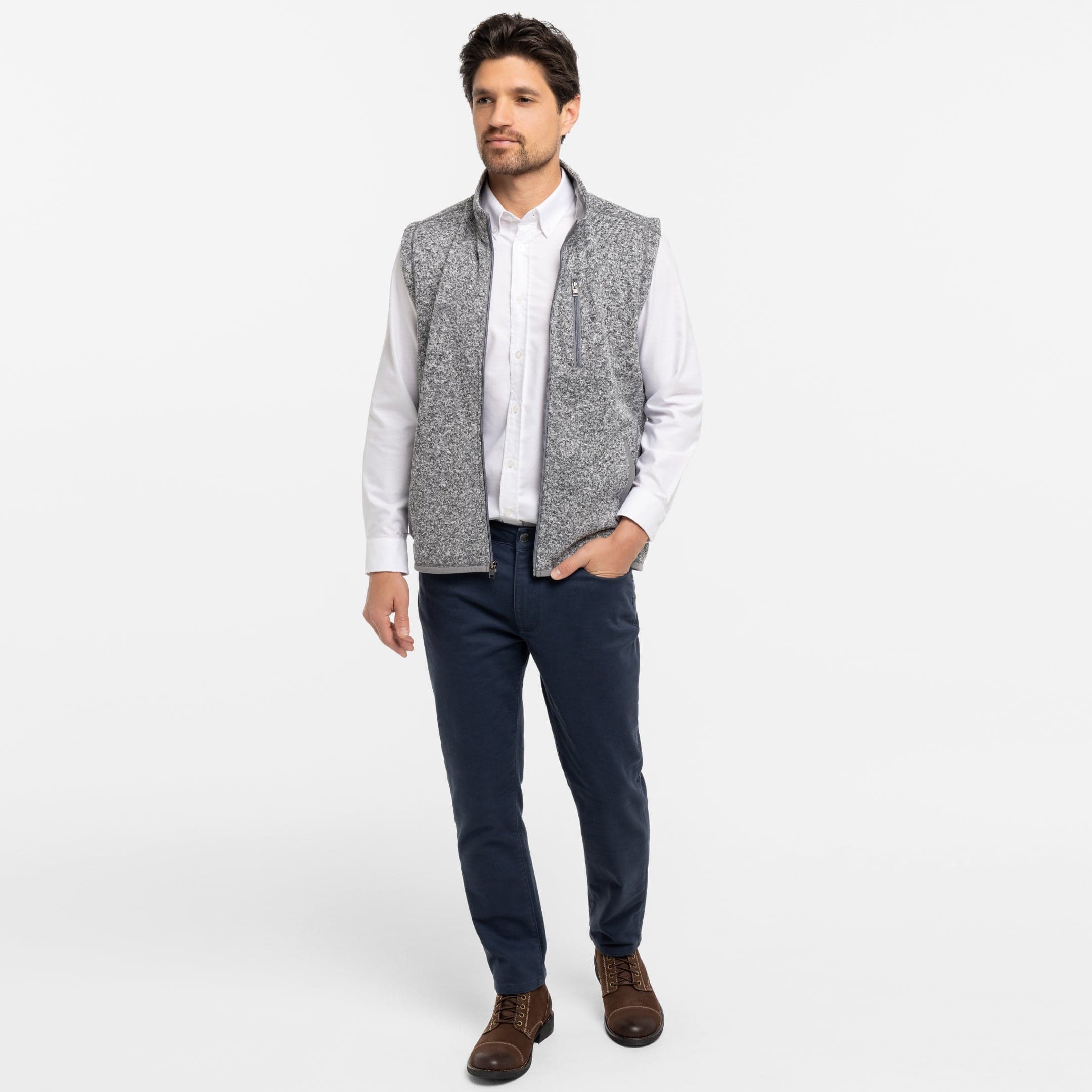 Heather Grey Fleece Vest - Image 2