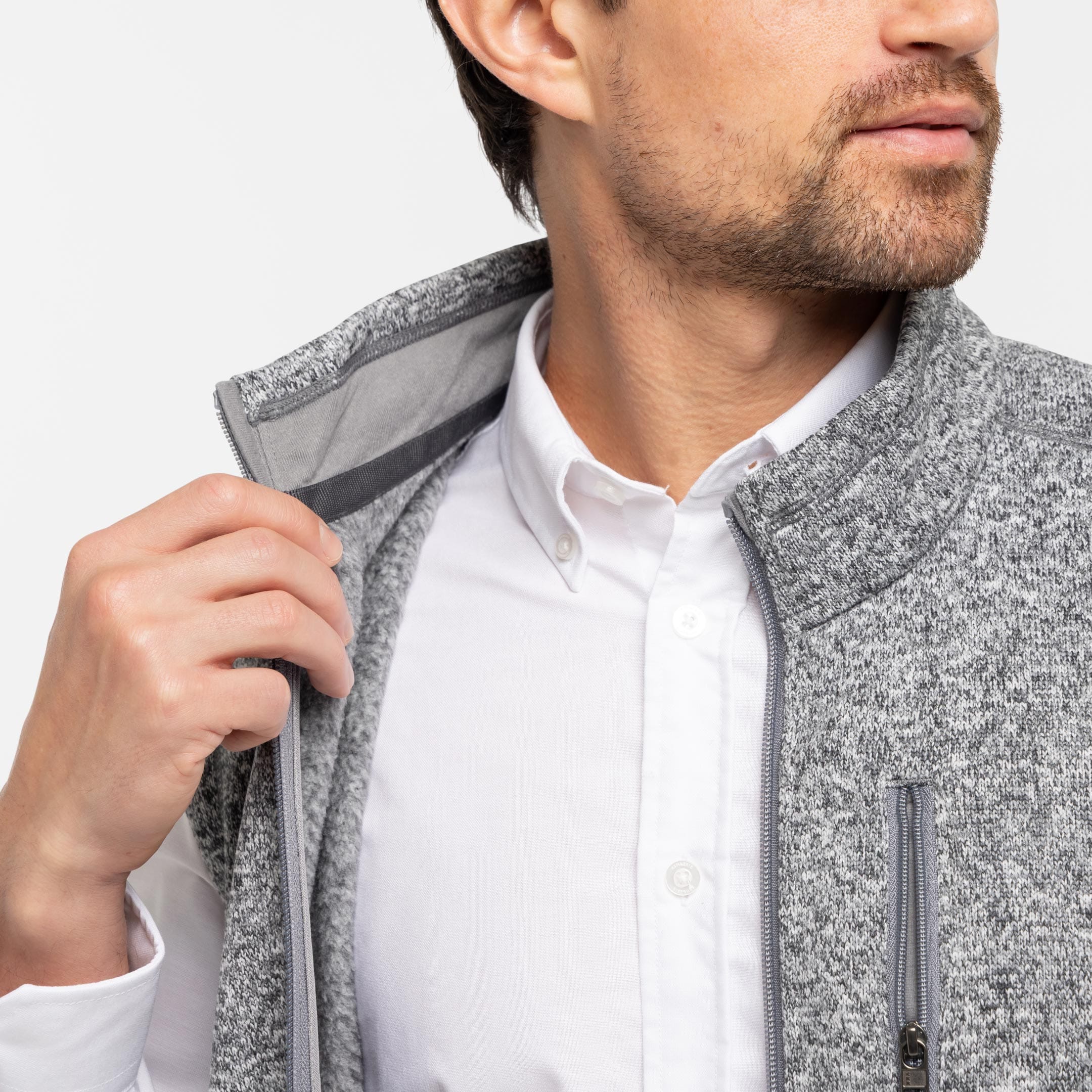 Heather Grey Fleece Vest - Image 4