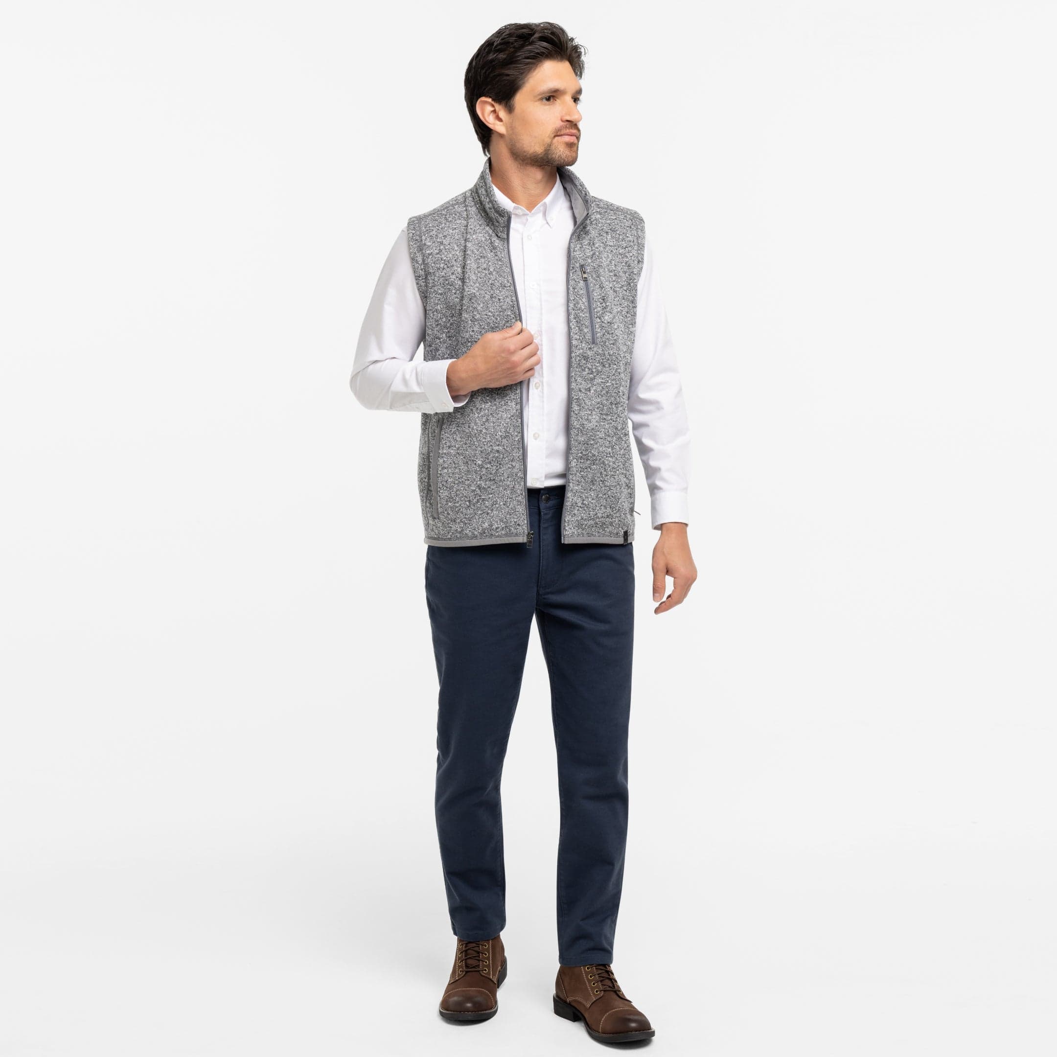 Heather Grey Fleece Vest - Image 6