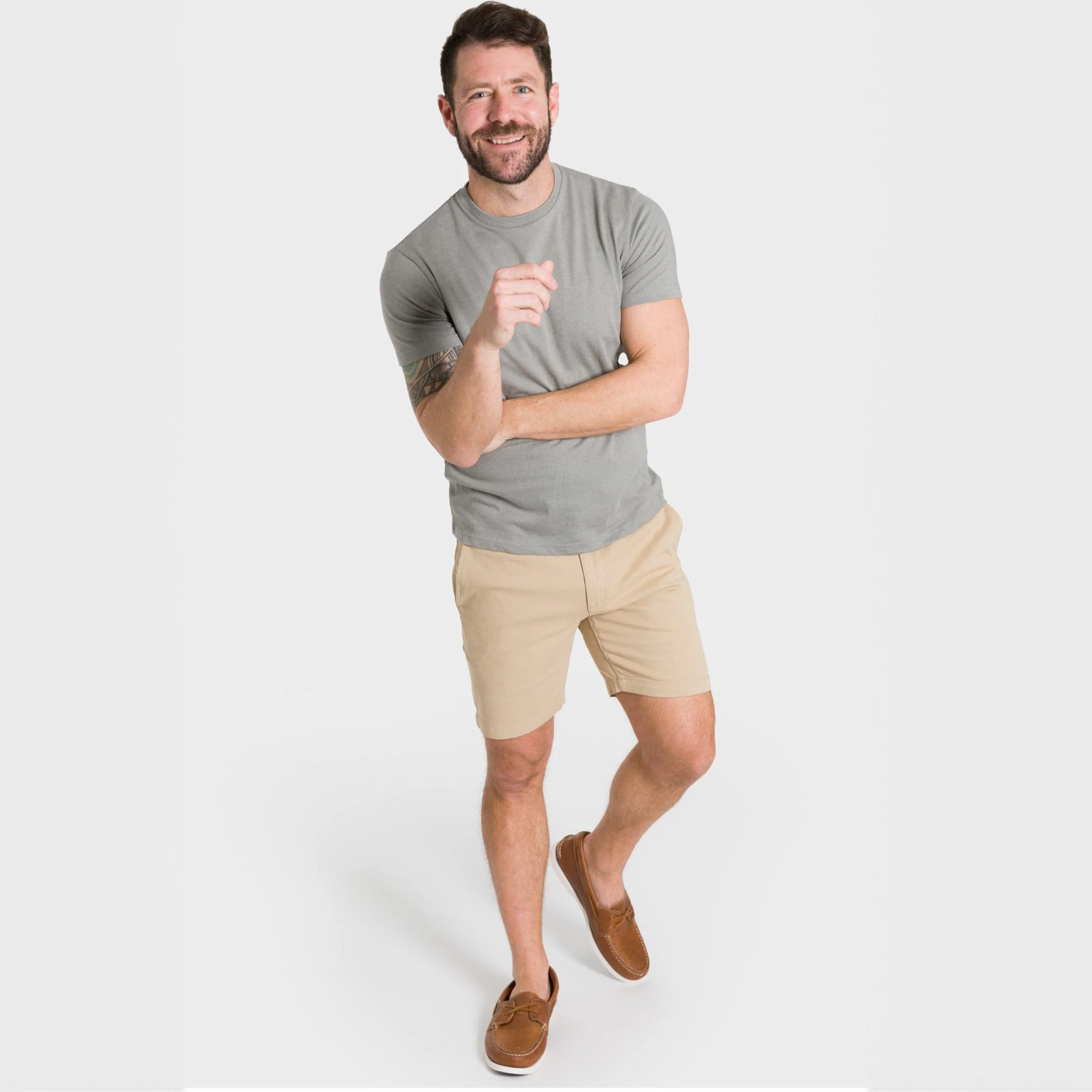 Heather Light Grey Crew Neck Tee - Image 2