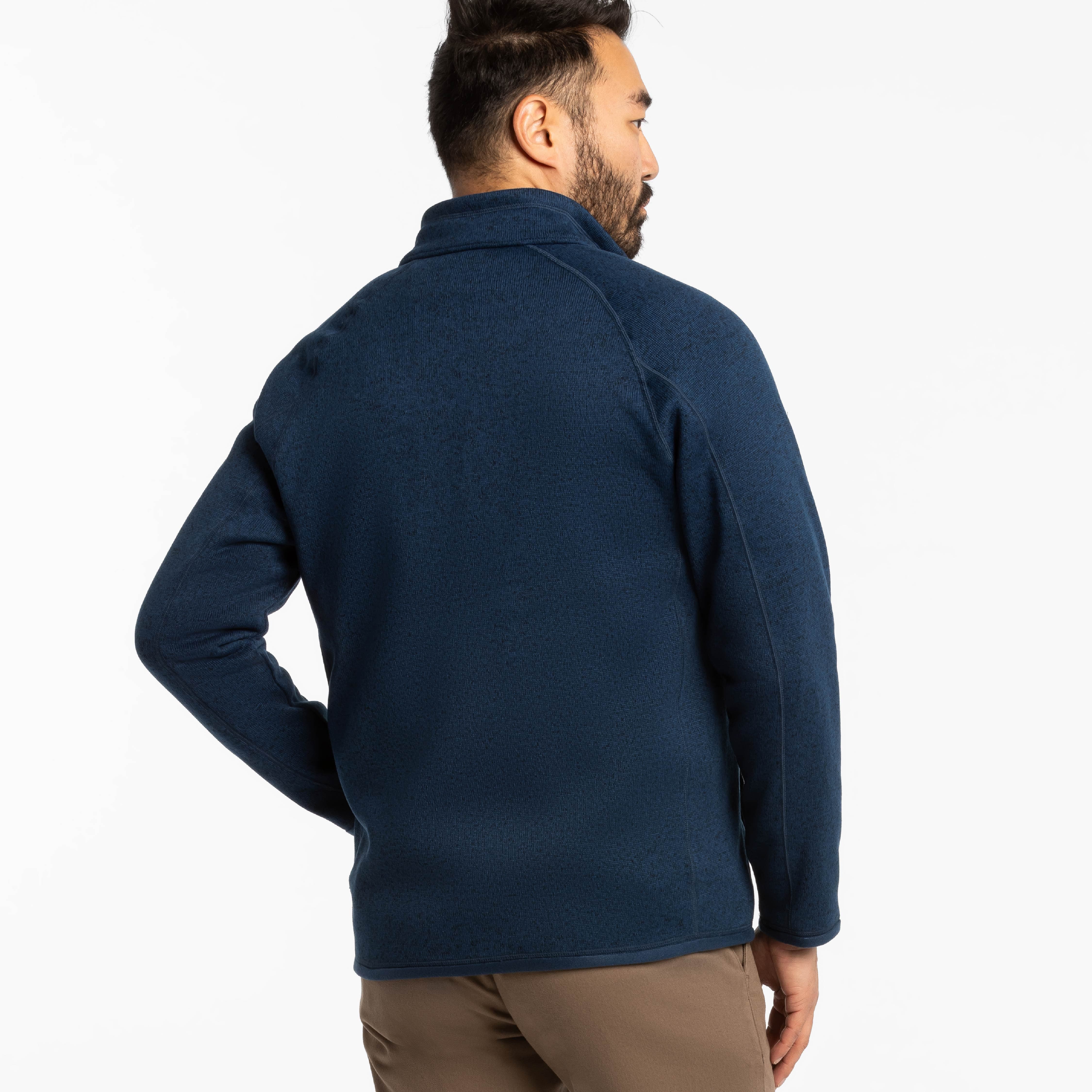 Heather Navy Full-Zip Fleece Jacket - Image 3
