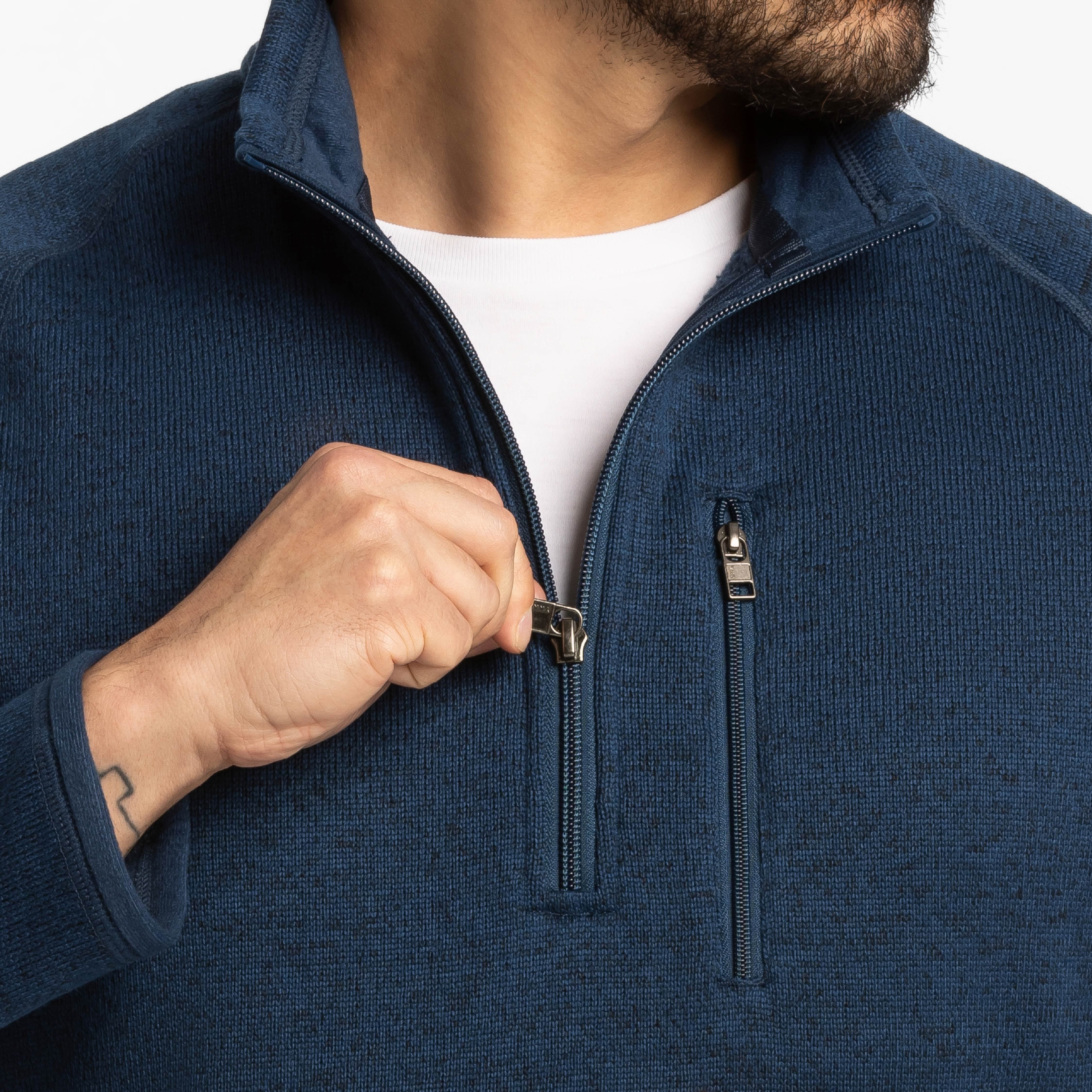 Heather Navy Quarter-Zip Fleece - Image 4