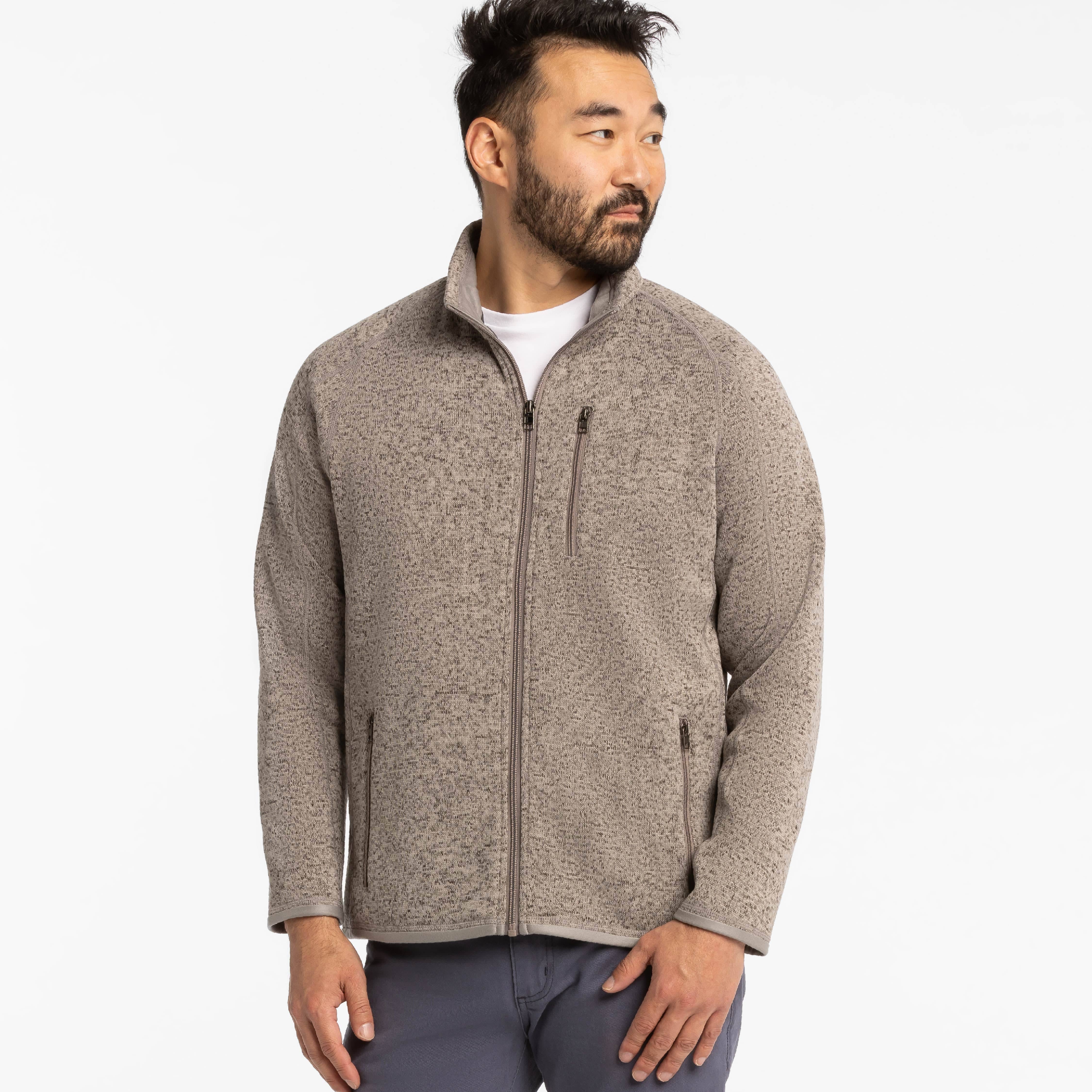 Heather Oat Full-Zip Fleece Jacket