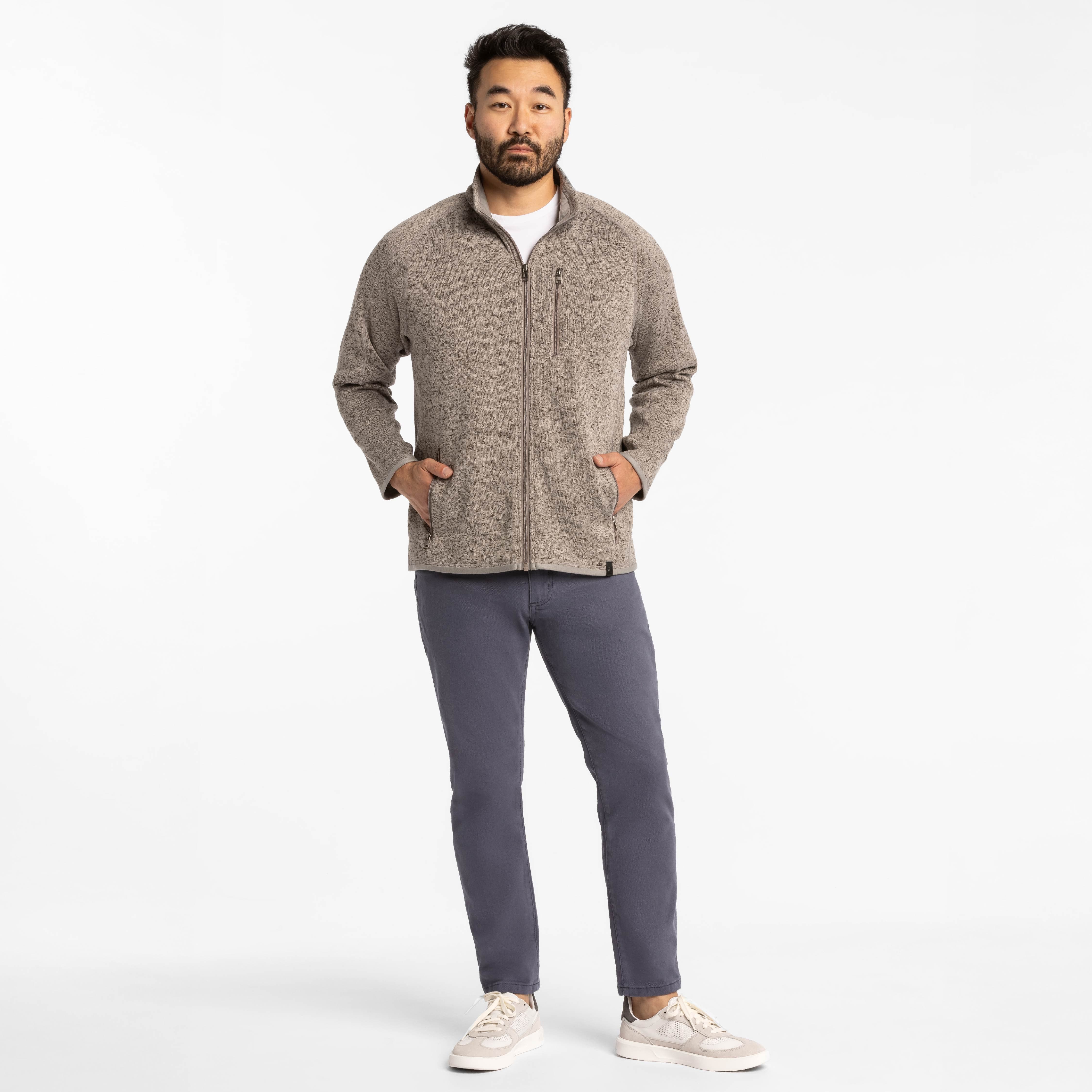 Heather Oat Full-Zip Fleece Jacket - Image 2