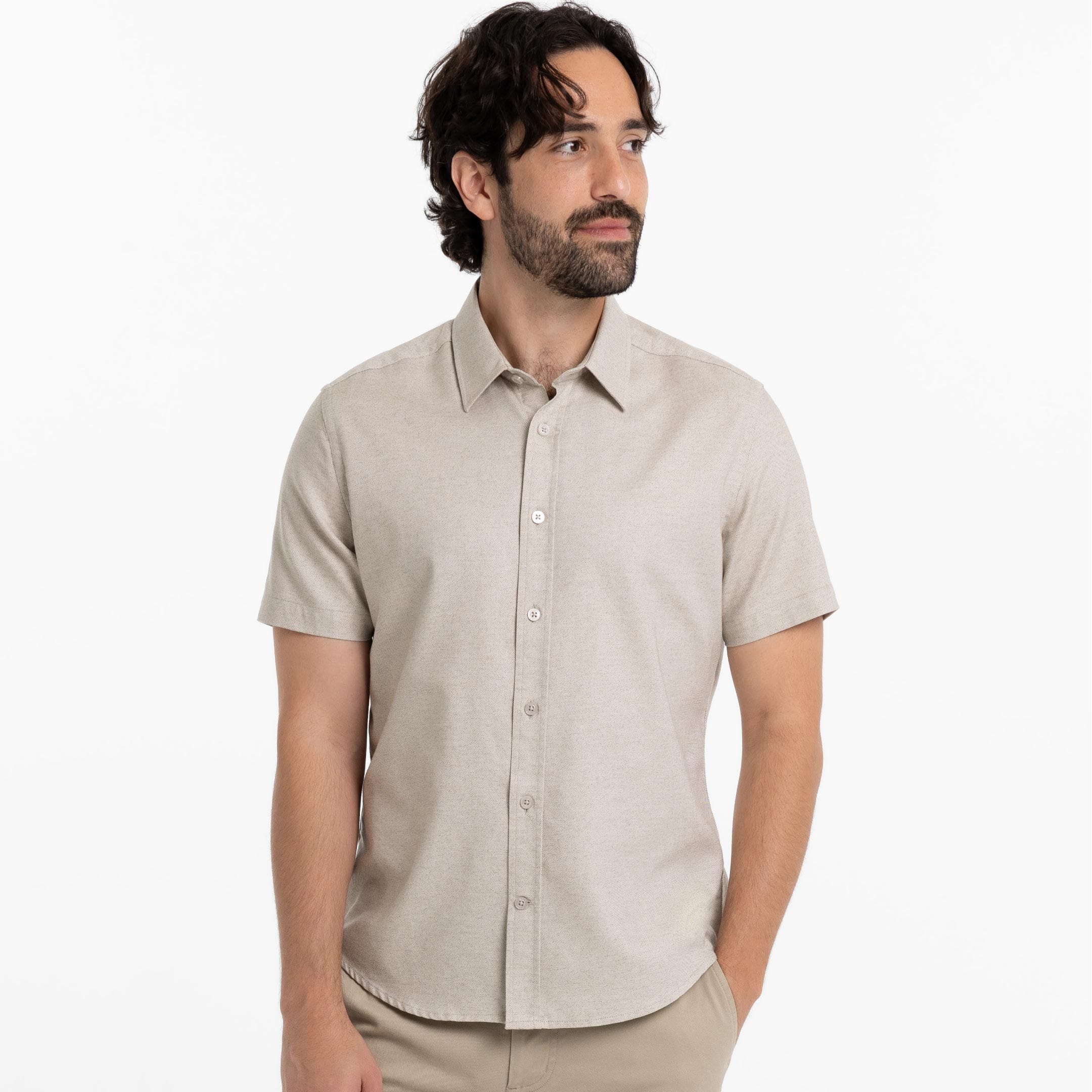 Heather Oat Short Sleeve Shirt