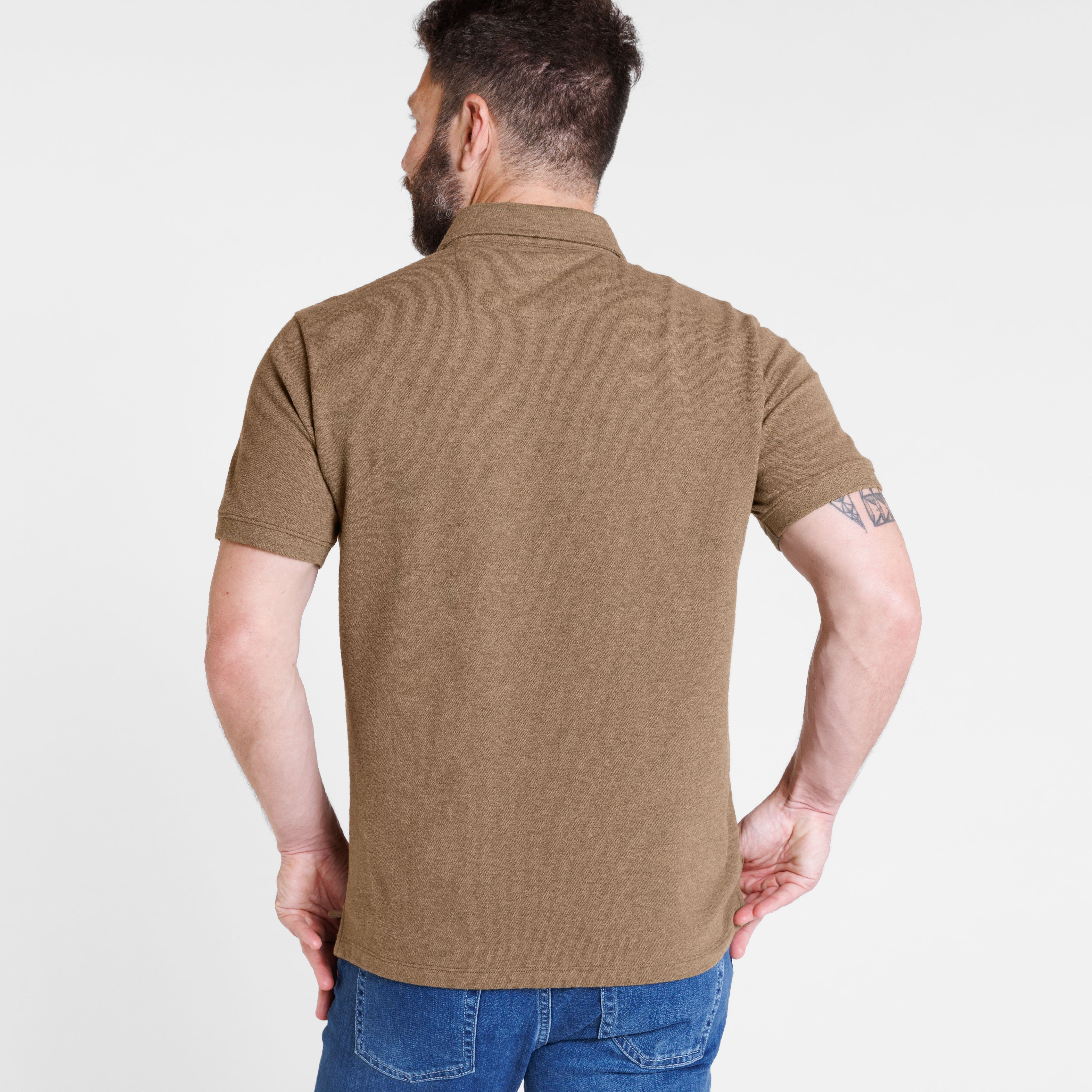 Heather Olive Pique Daily Polo - Image 3