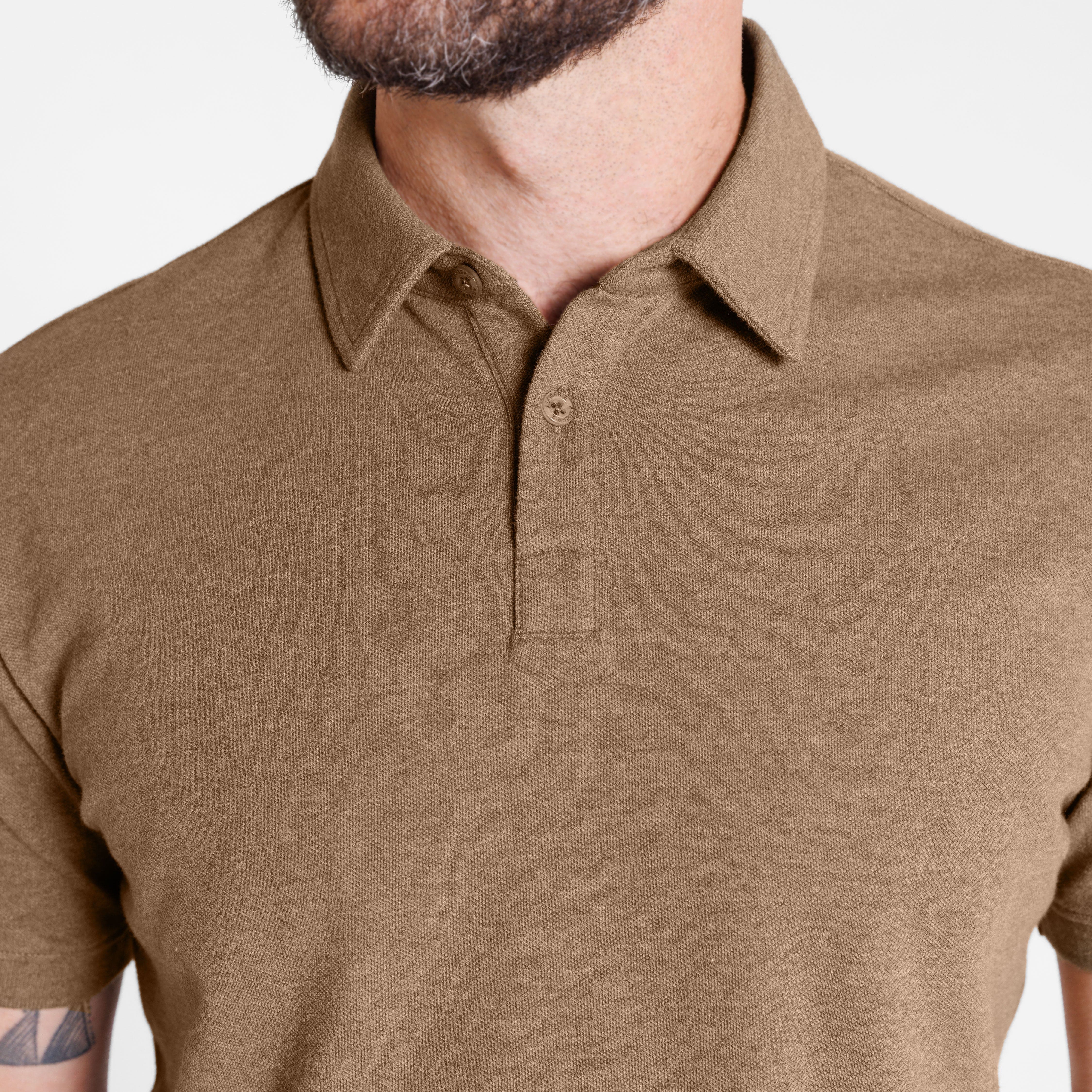 Heather Olive Pique Daily Polo - Image 4