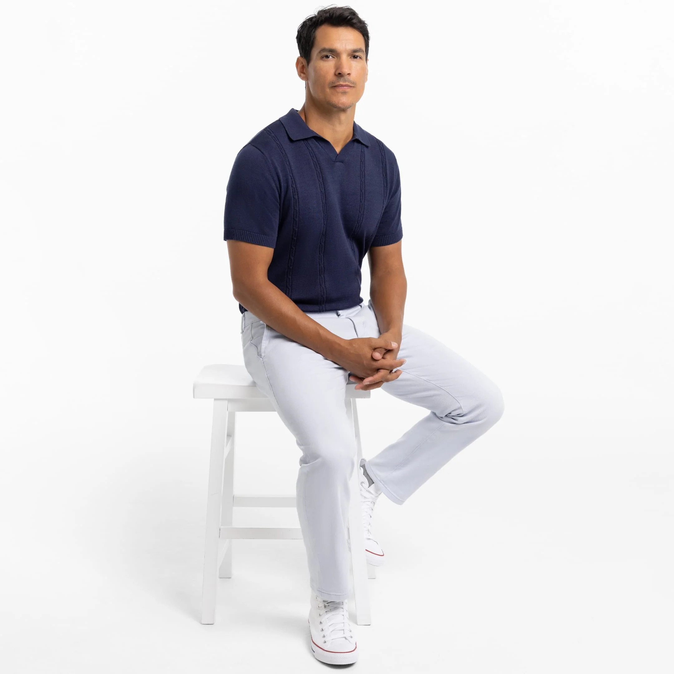Ice Blue Washed Stretch Chino - Image 2