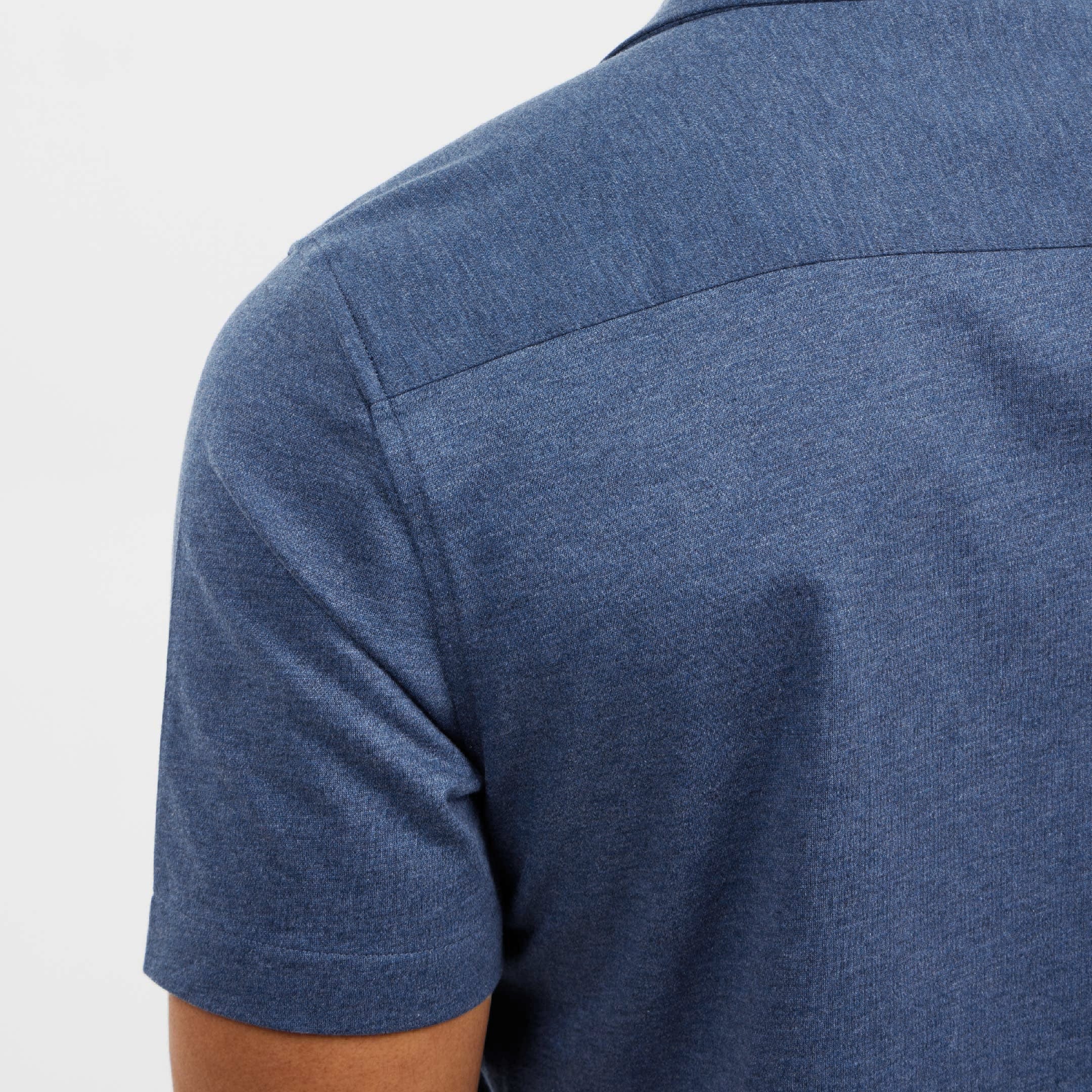 Indigo Melange Short Sleeve Natural Performance Stretch Shirt - Image 4