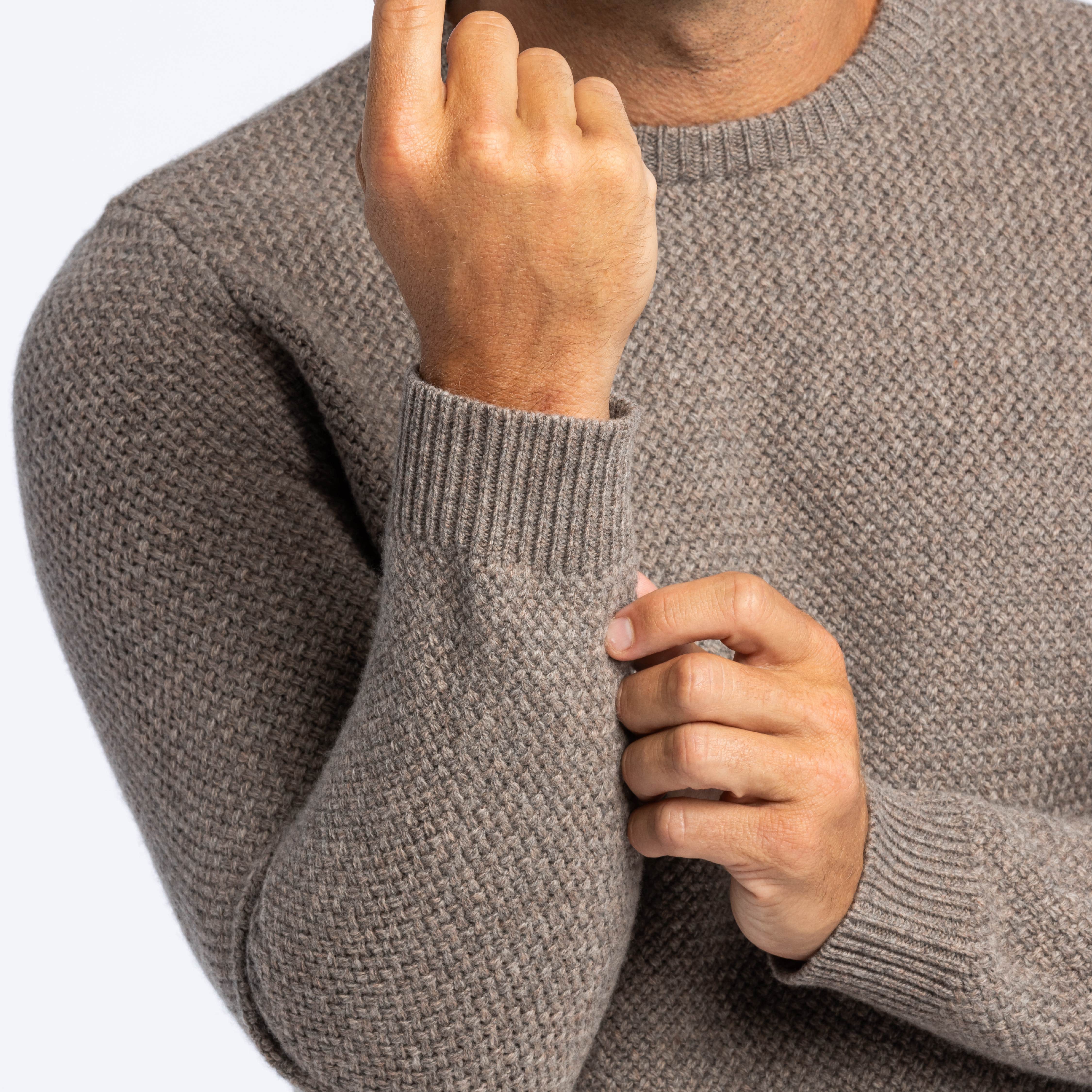 Indus Textured Cashmere Blend Crew Neck Sweater - Image 4