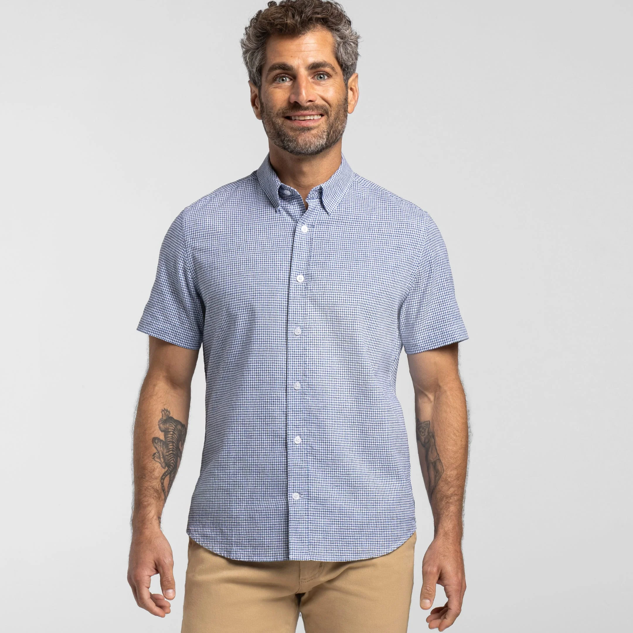 Irving Blue Check Short Sleeve Shirt