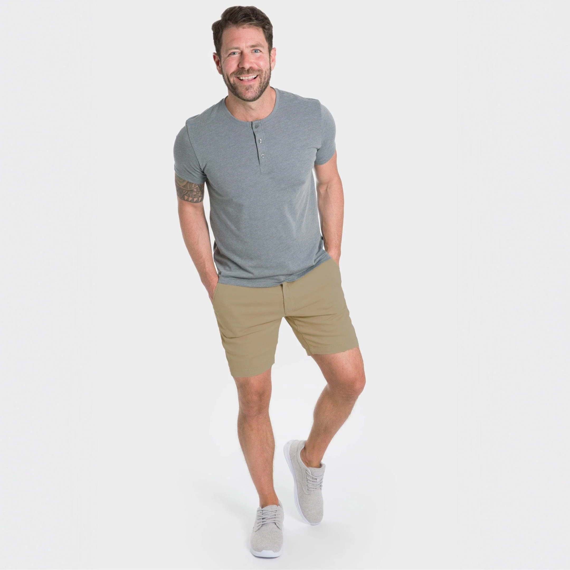 Khaki Lightweight Stretch Chino Short - Image 2