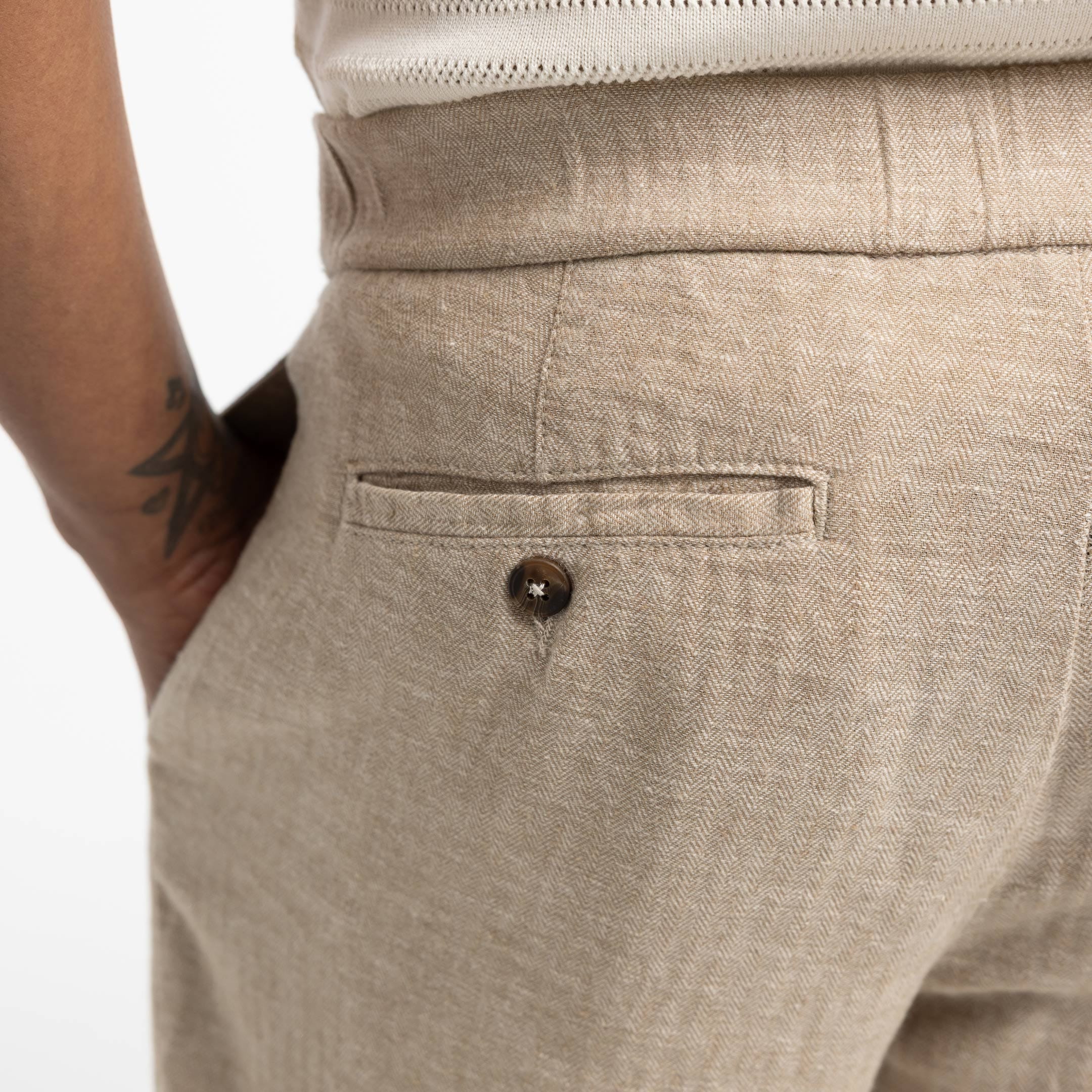 Khaki Linen Pant - Image 4