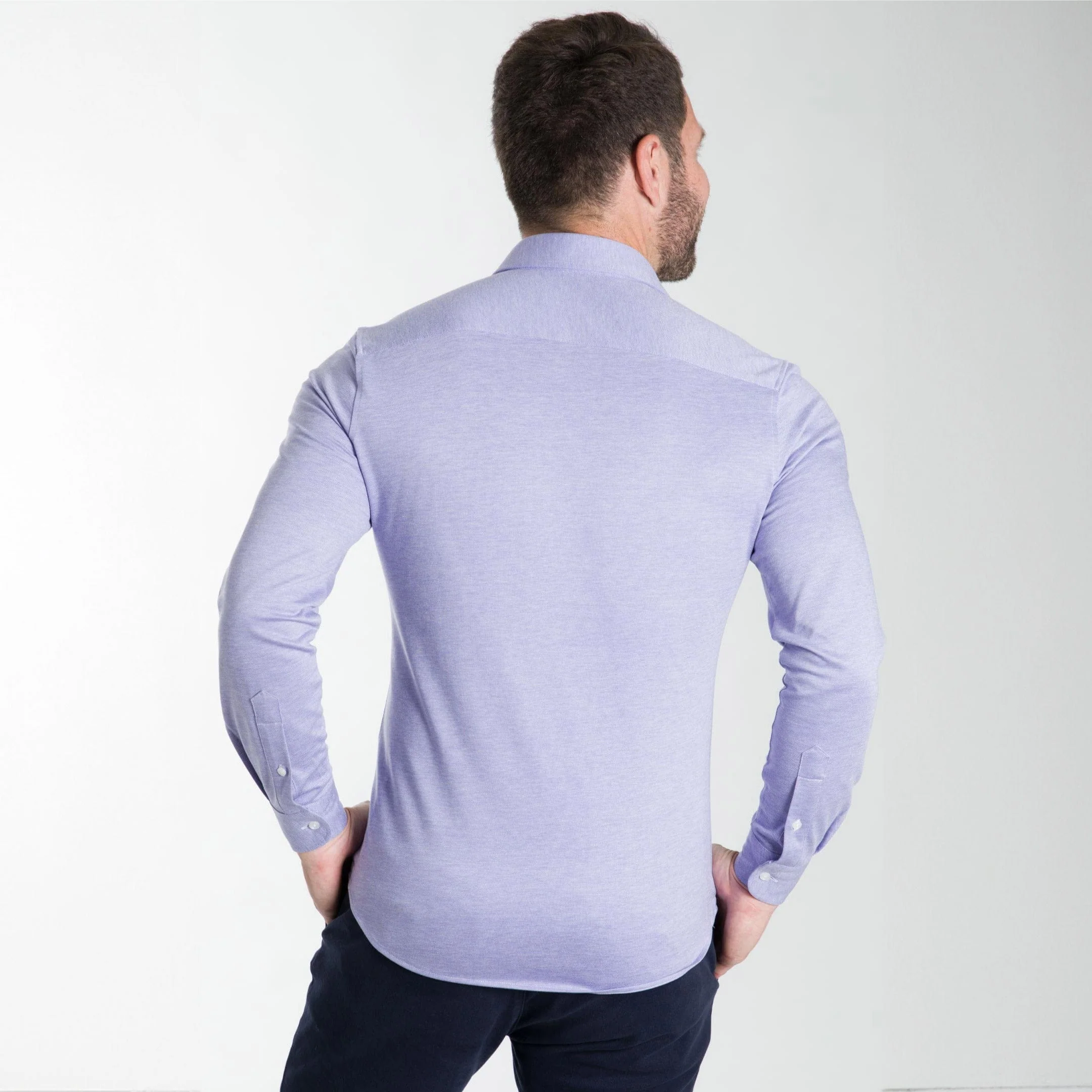 Lavender Melange Natural Performance Stretch Shirt - Image 3