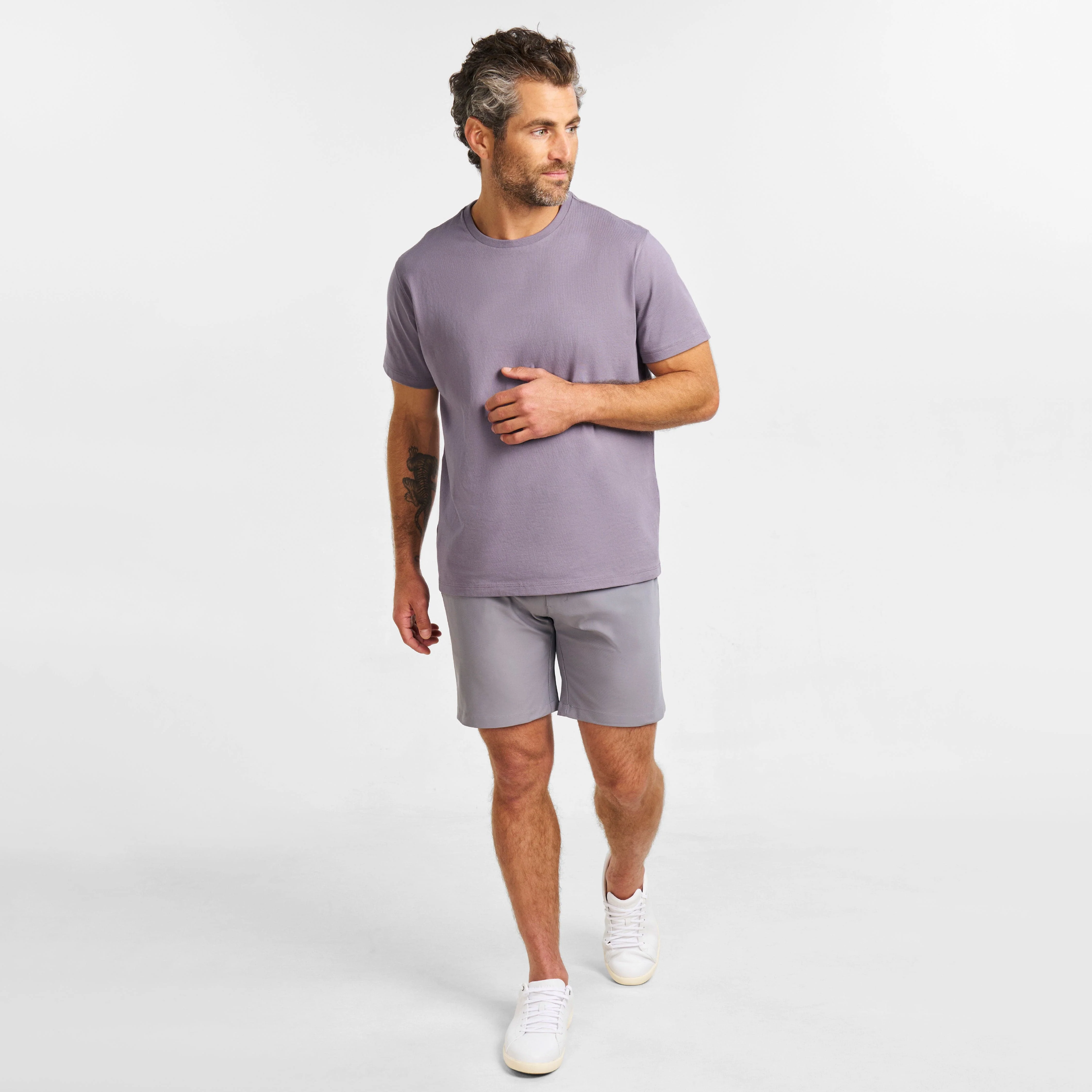 Lavender Pima Cotton Crew Neck Tee - Image 2
