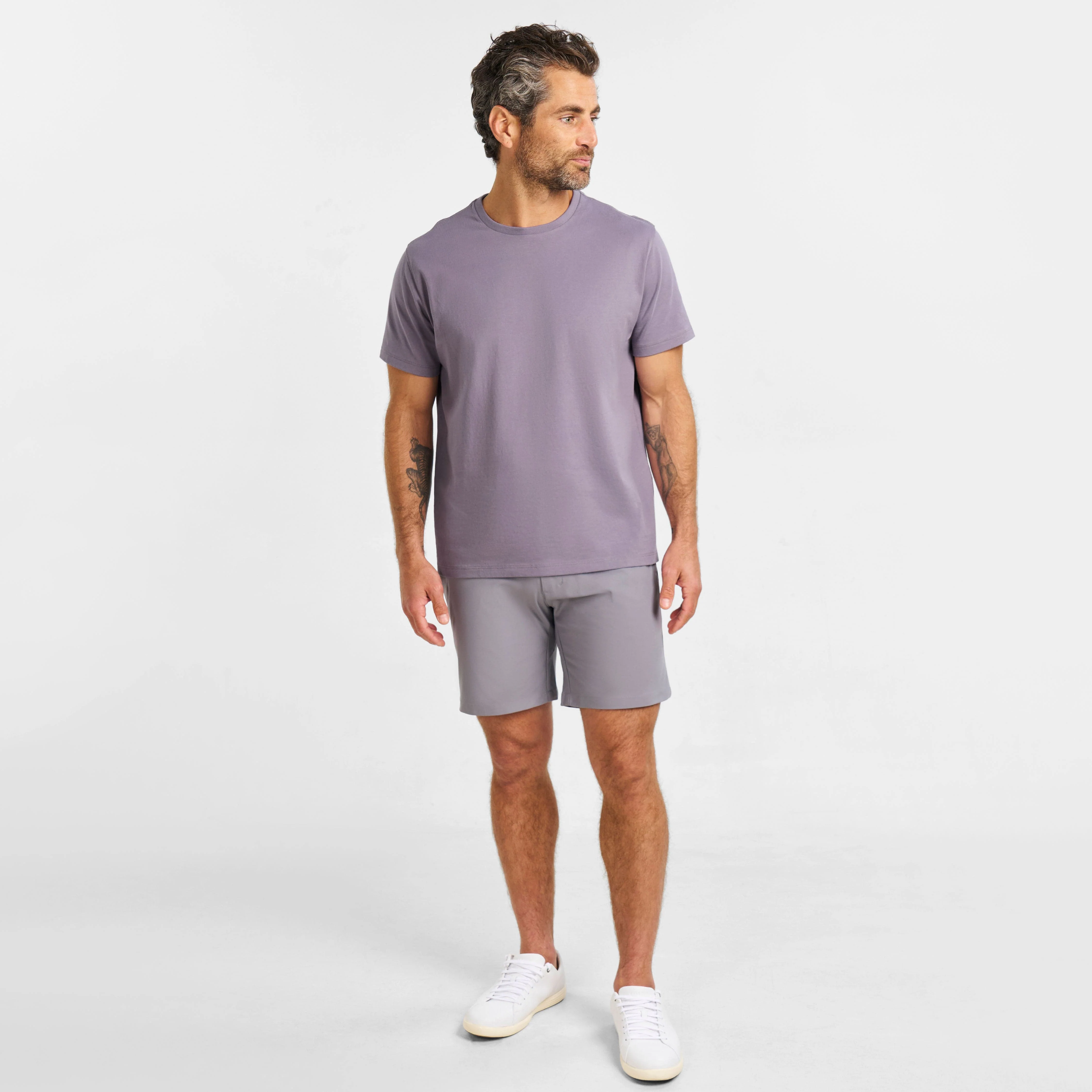 Lavender Pima Cotton Crew Neck Tee - Image 6