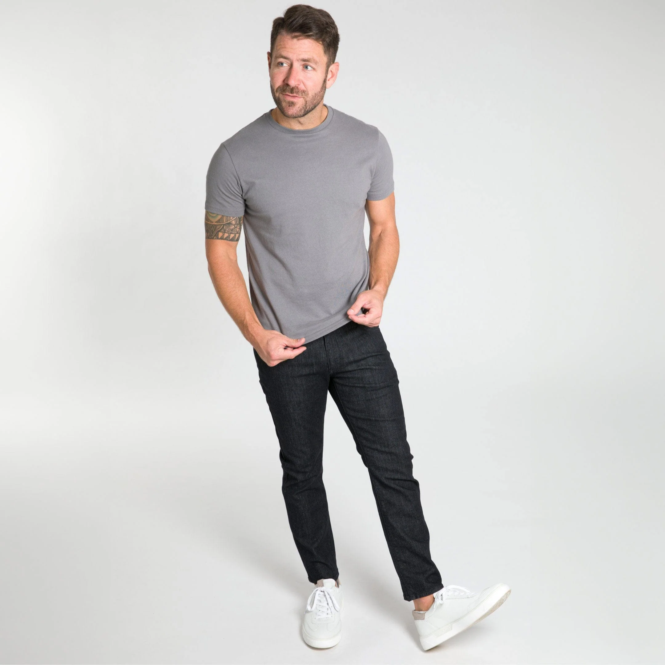 Light Grey Crew Neck Tee - Image 2