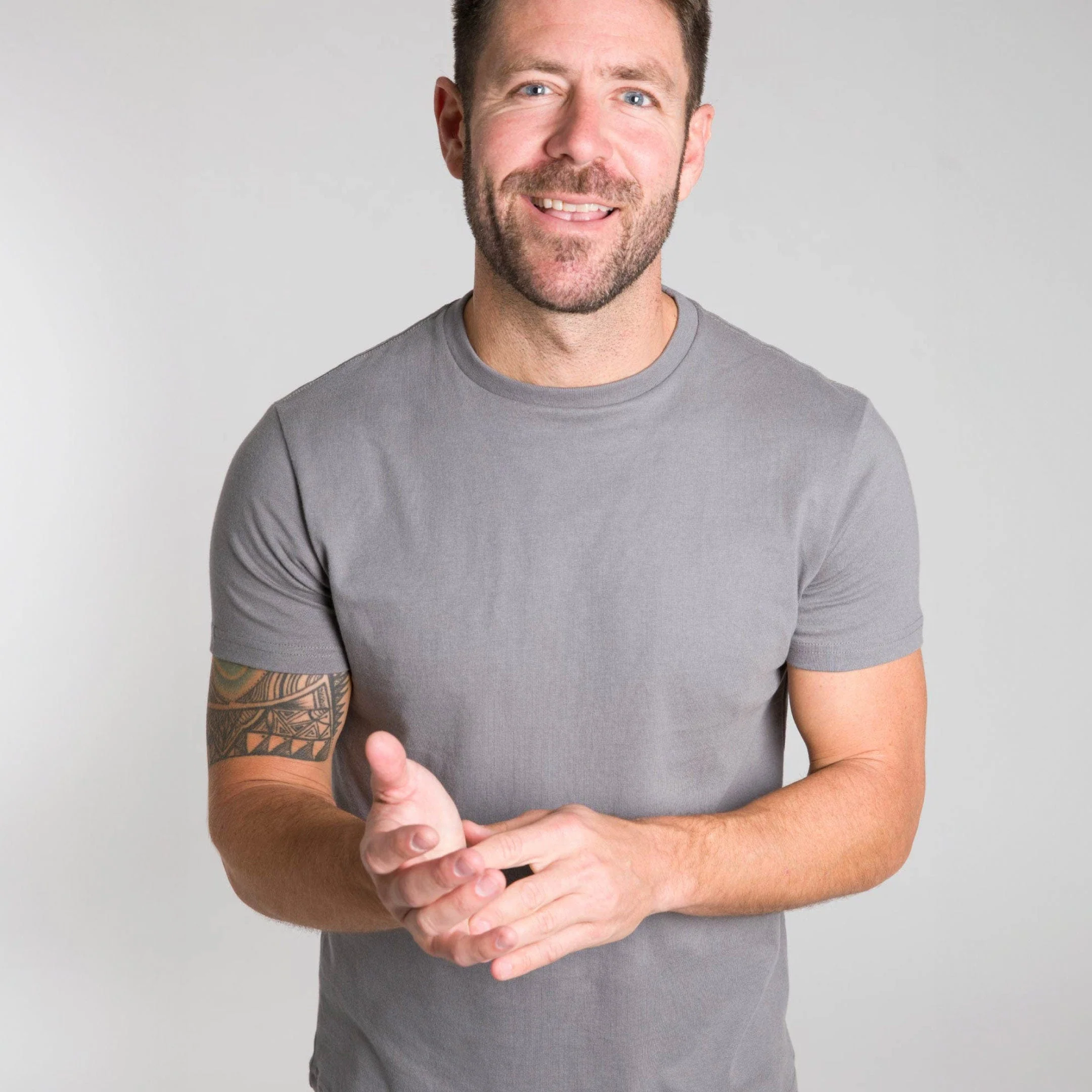 Light Grey Crew Neck Tee - Image 3