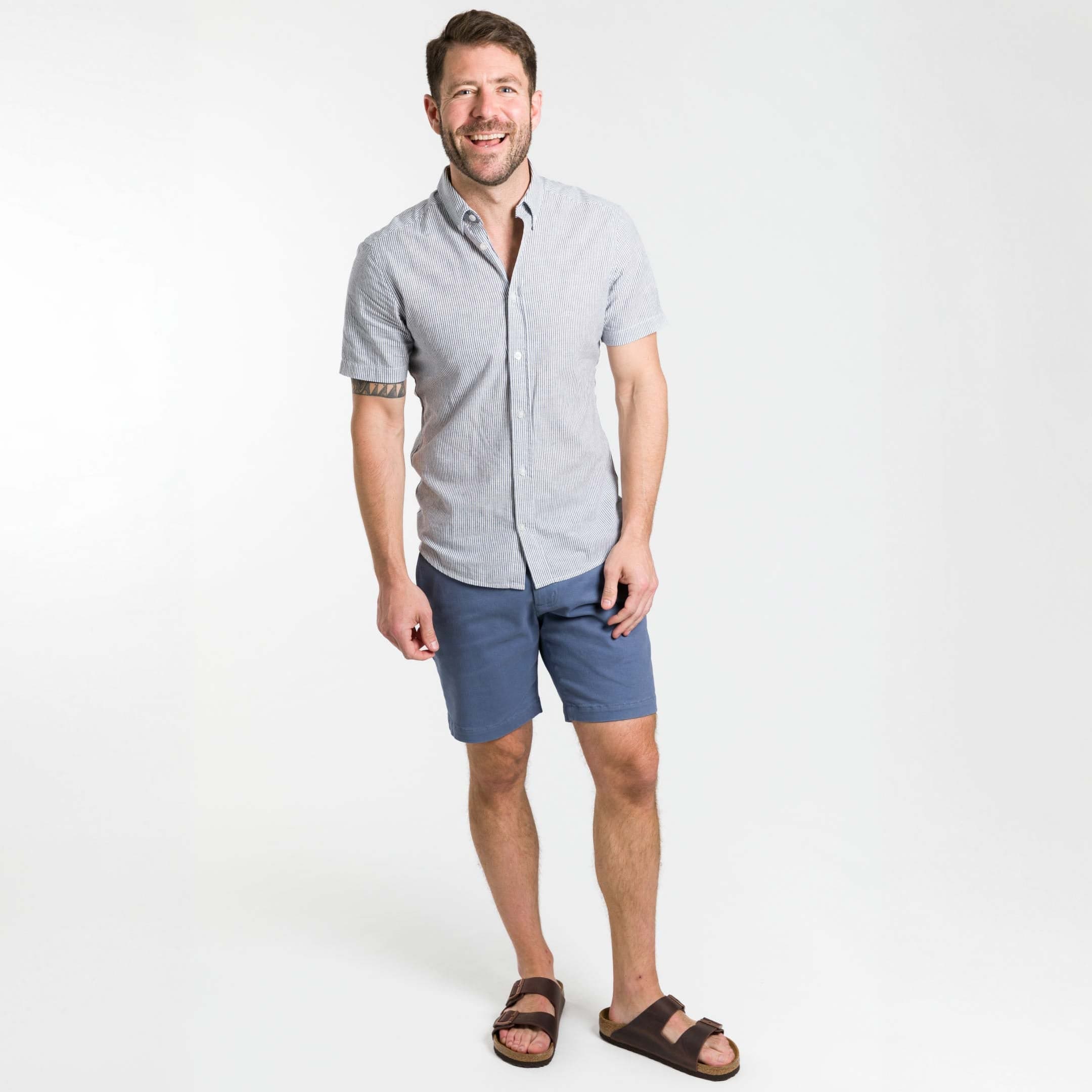 Linen Stripes Short Sleeve Shirt - Image 2
