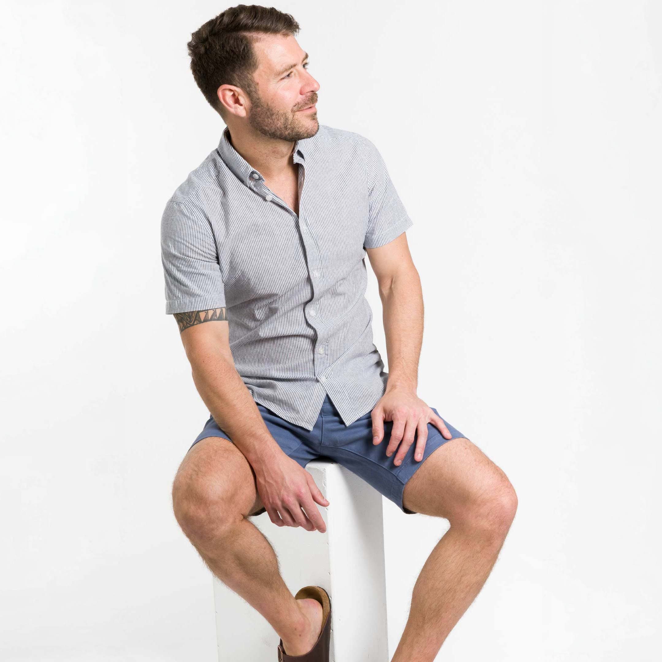 Linen Stripes Short Sleeve Shirt - Image 5