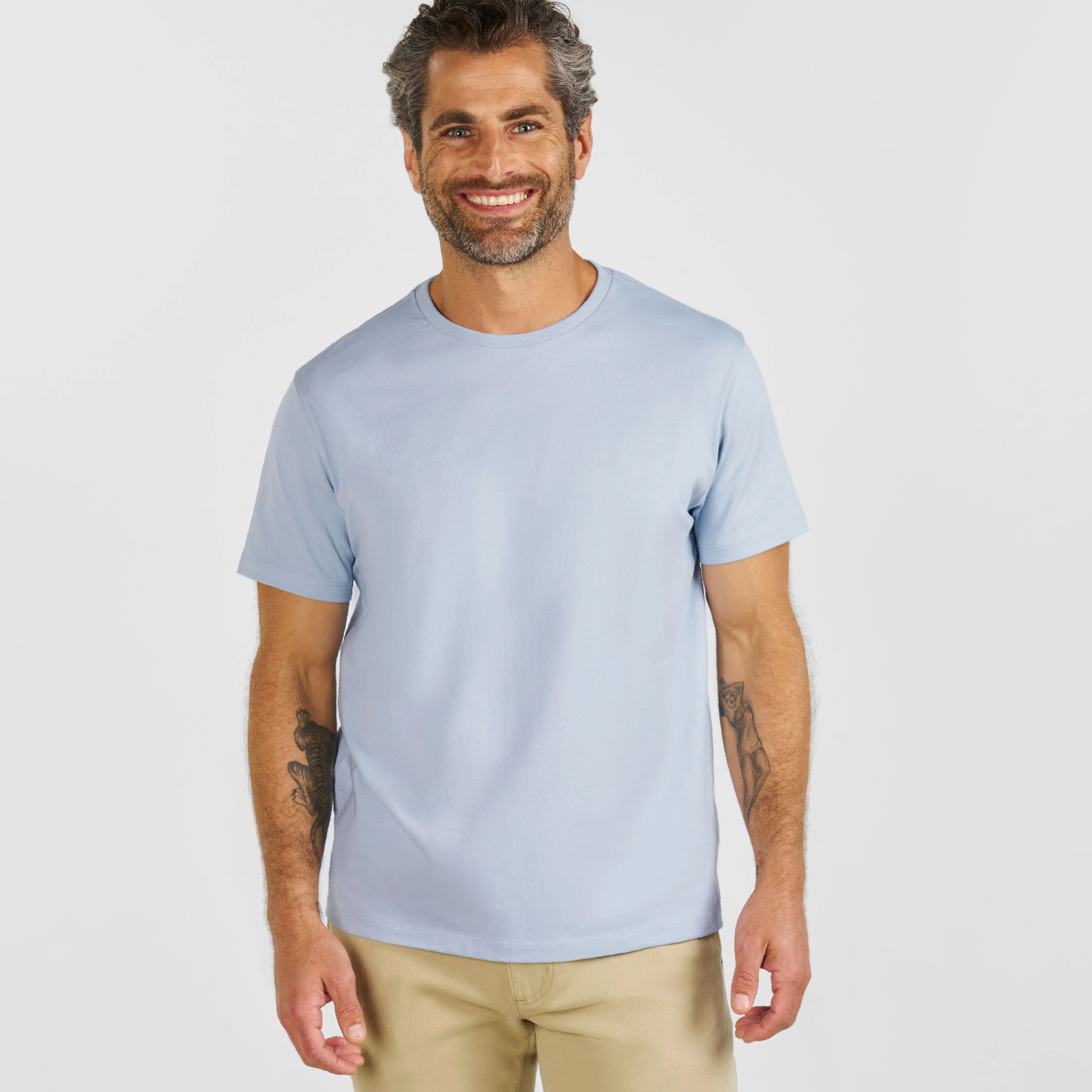 Mist Pima Cotton Crew Neck Tee
