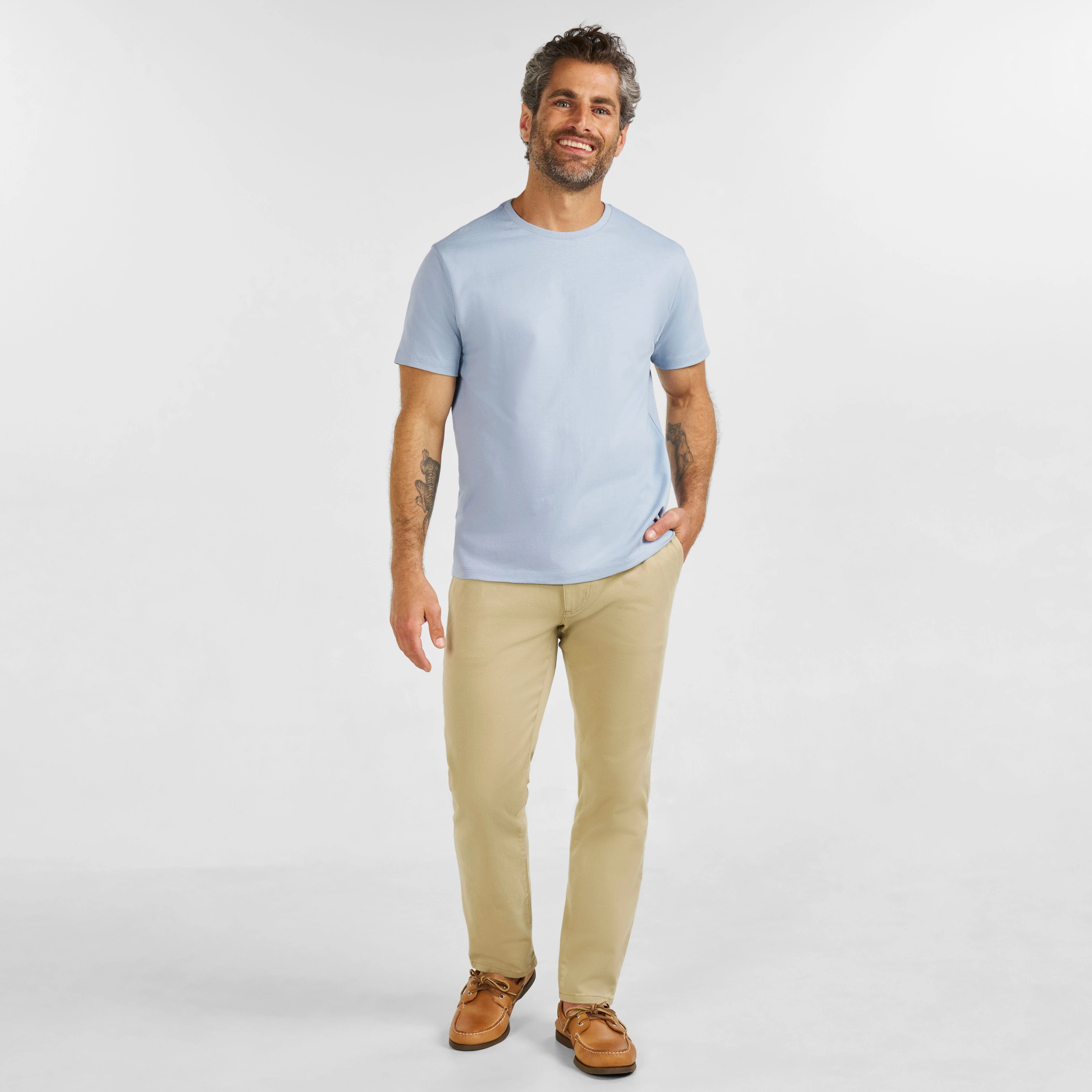 Mist Pima Cotton Crew Neck Tee - Image 6