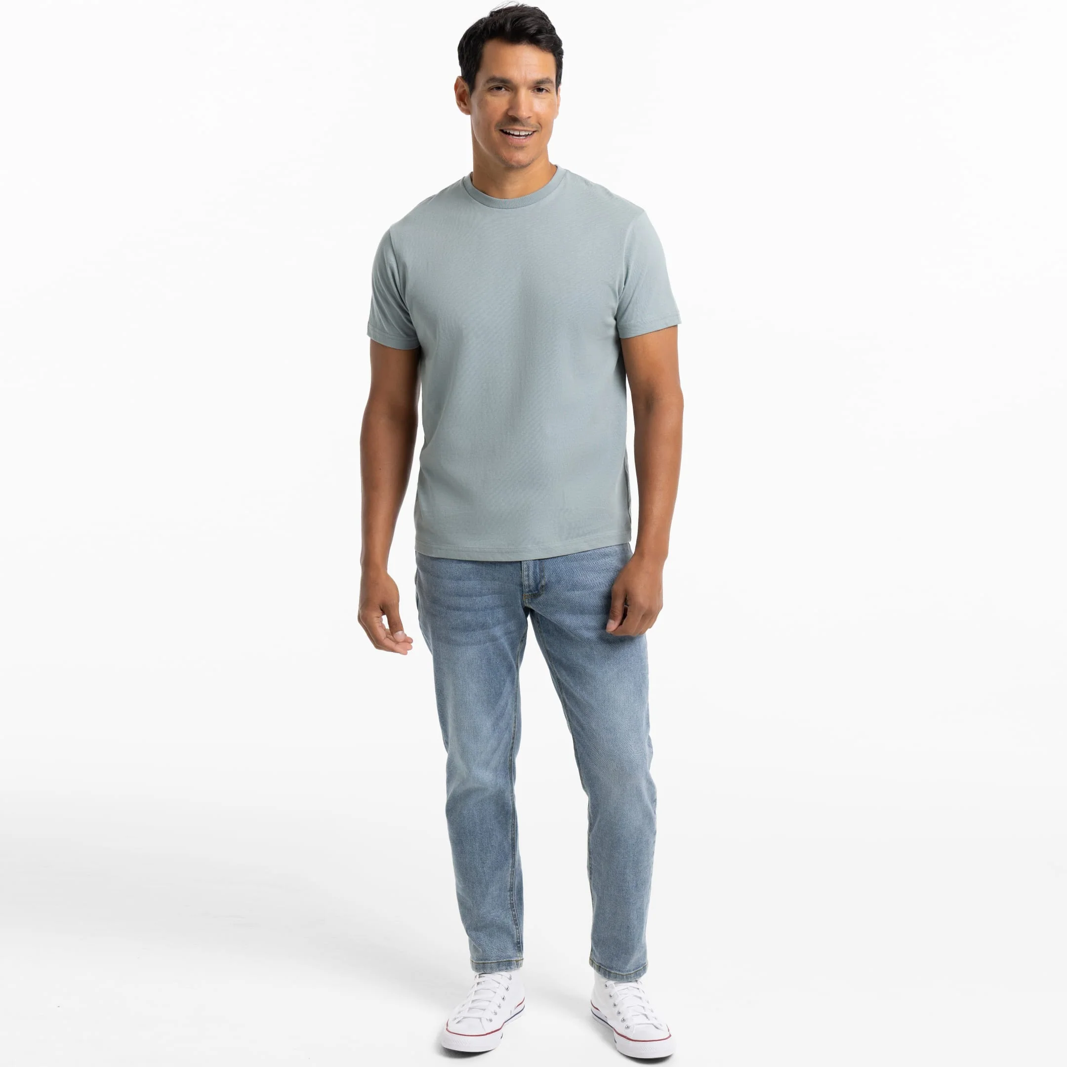 Muted Blue Crew Neck Tee - Image 2
