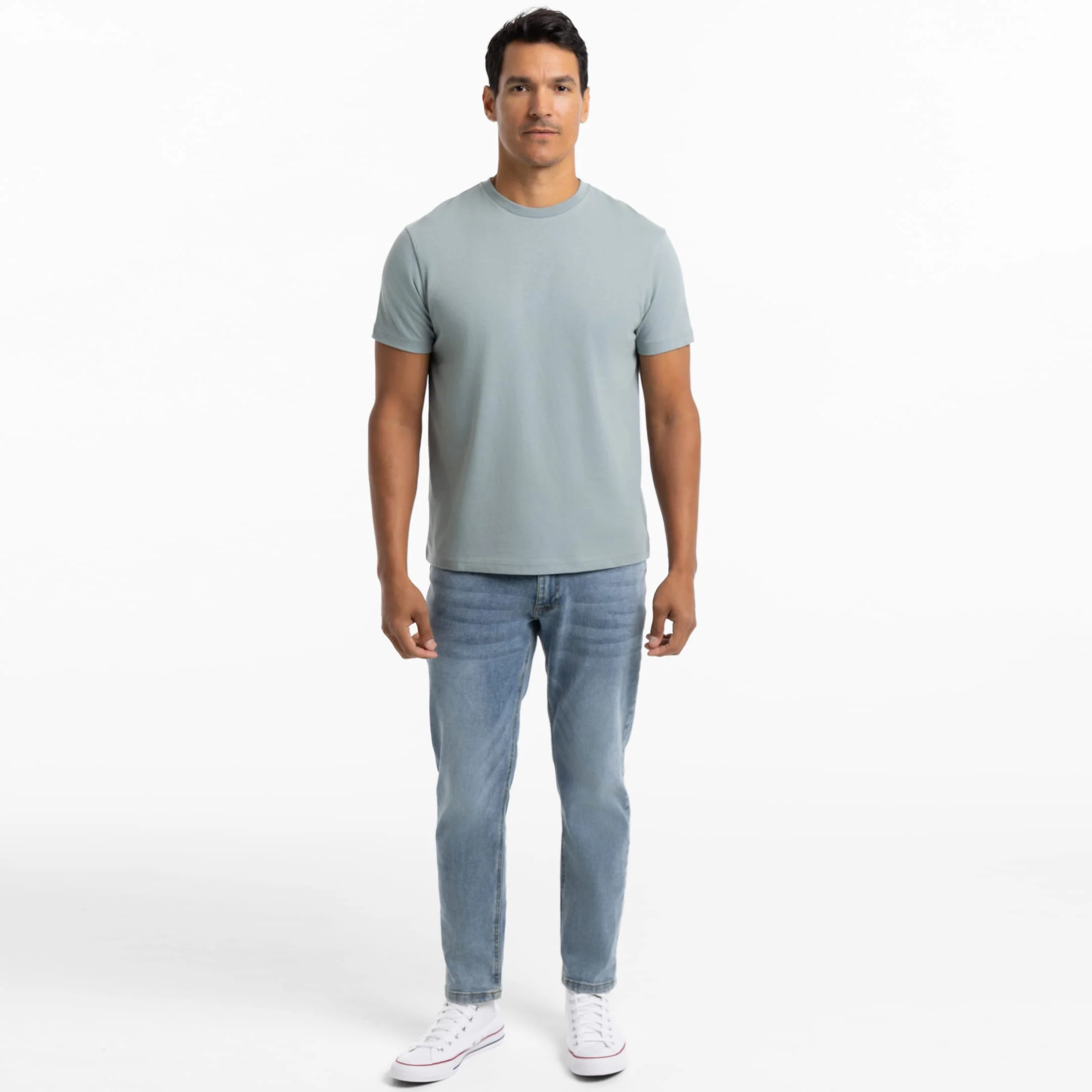 Muted Blue Crew Neck Tee - Image 6