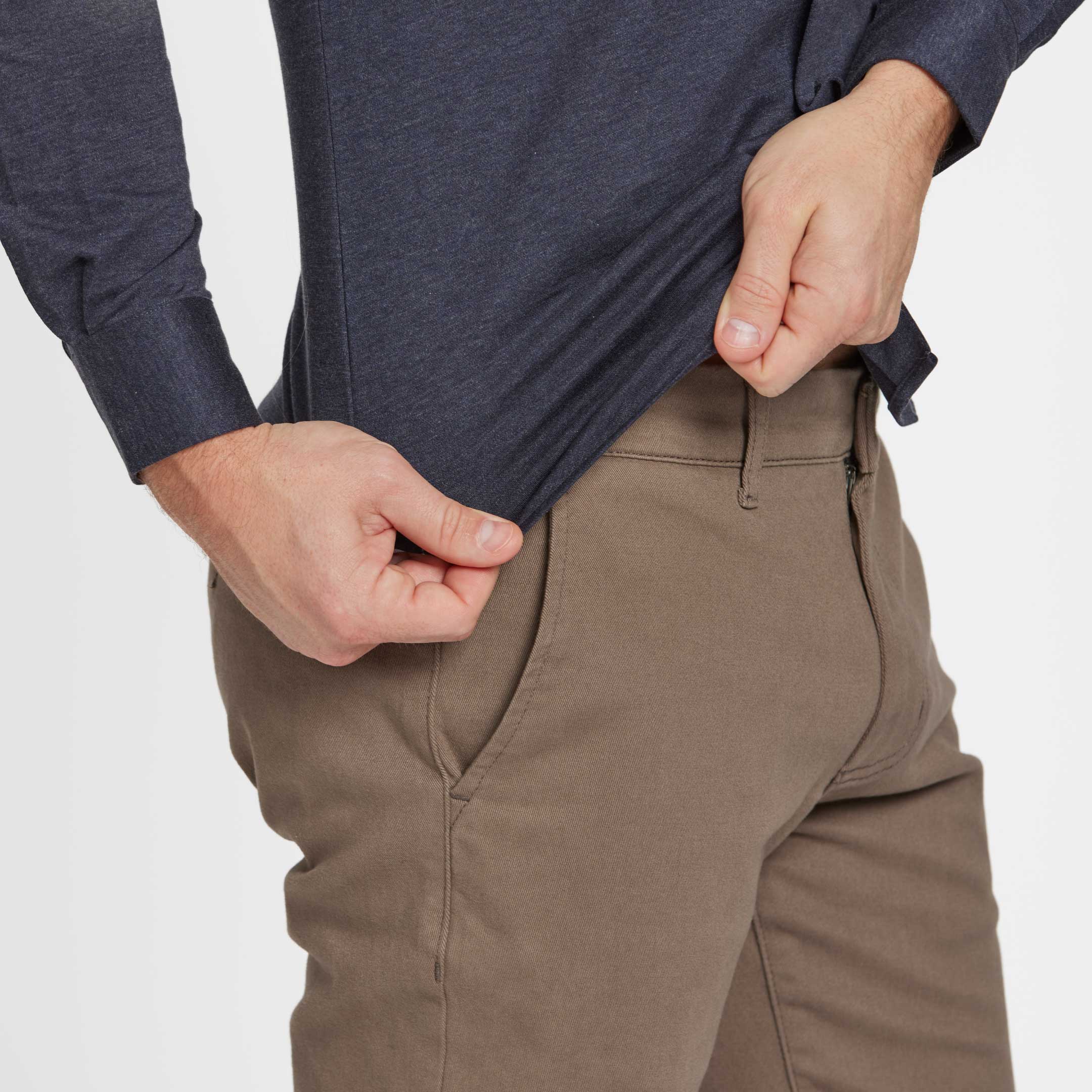 Navy Melange Natural Performance Stretch Shirt - Image 5